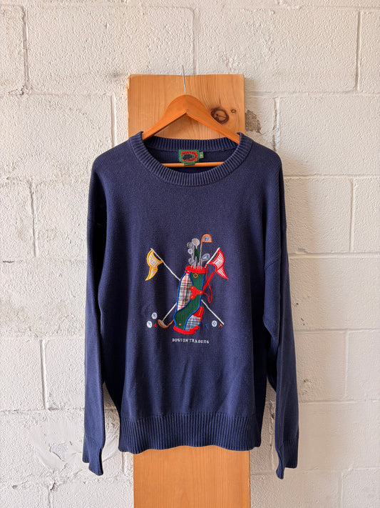 Vtg Boston Traders Golf Sweater : XL