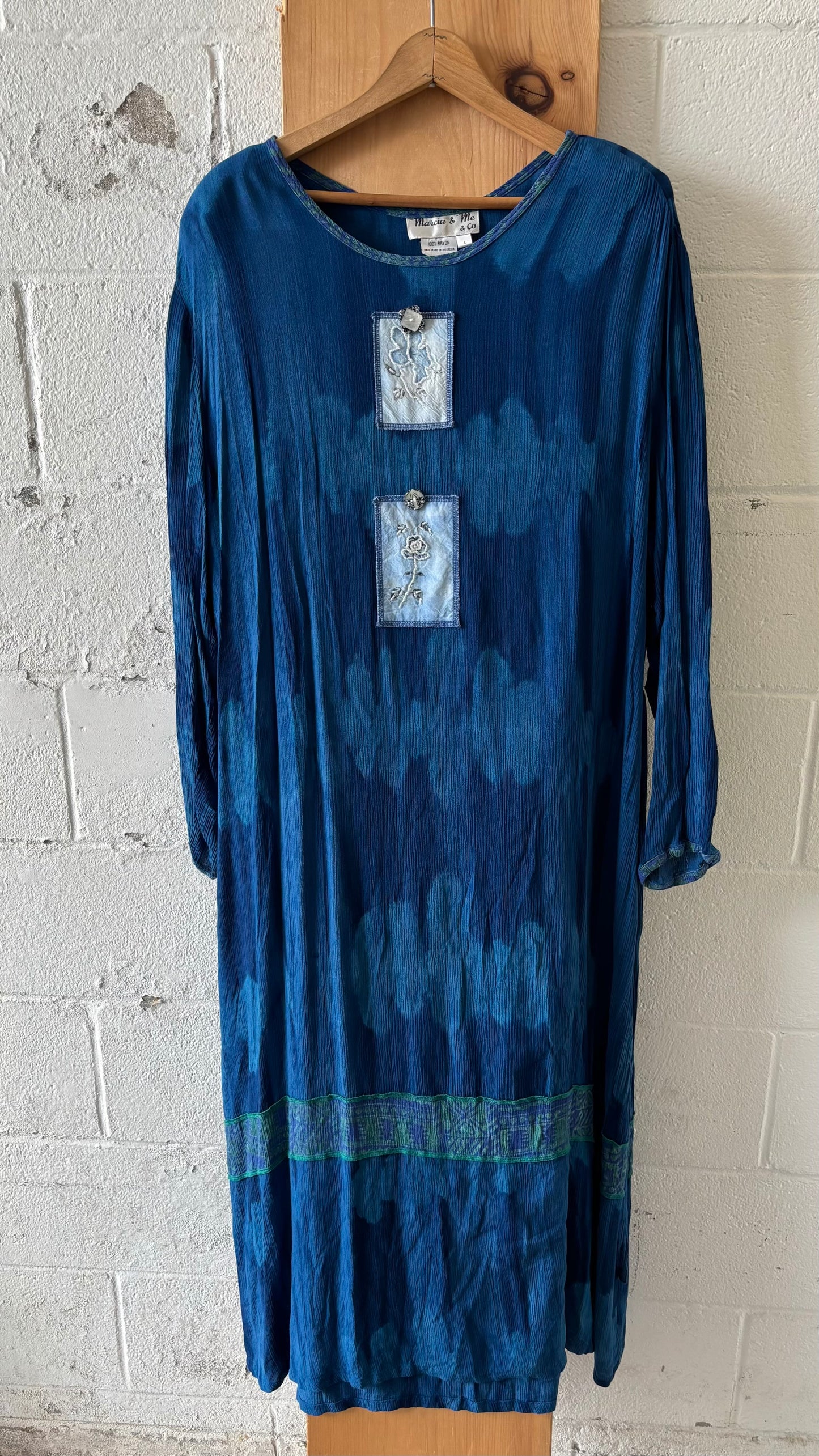 Boho Style Blue Dress : L