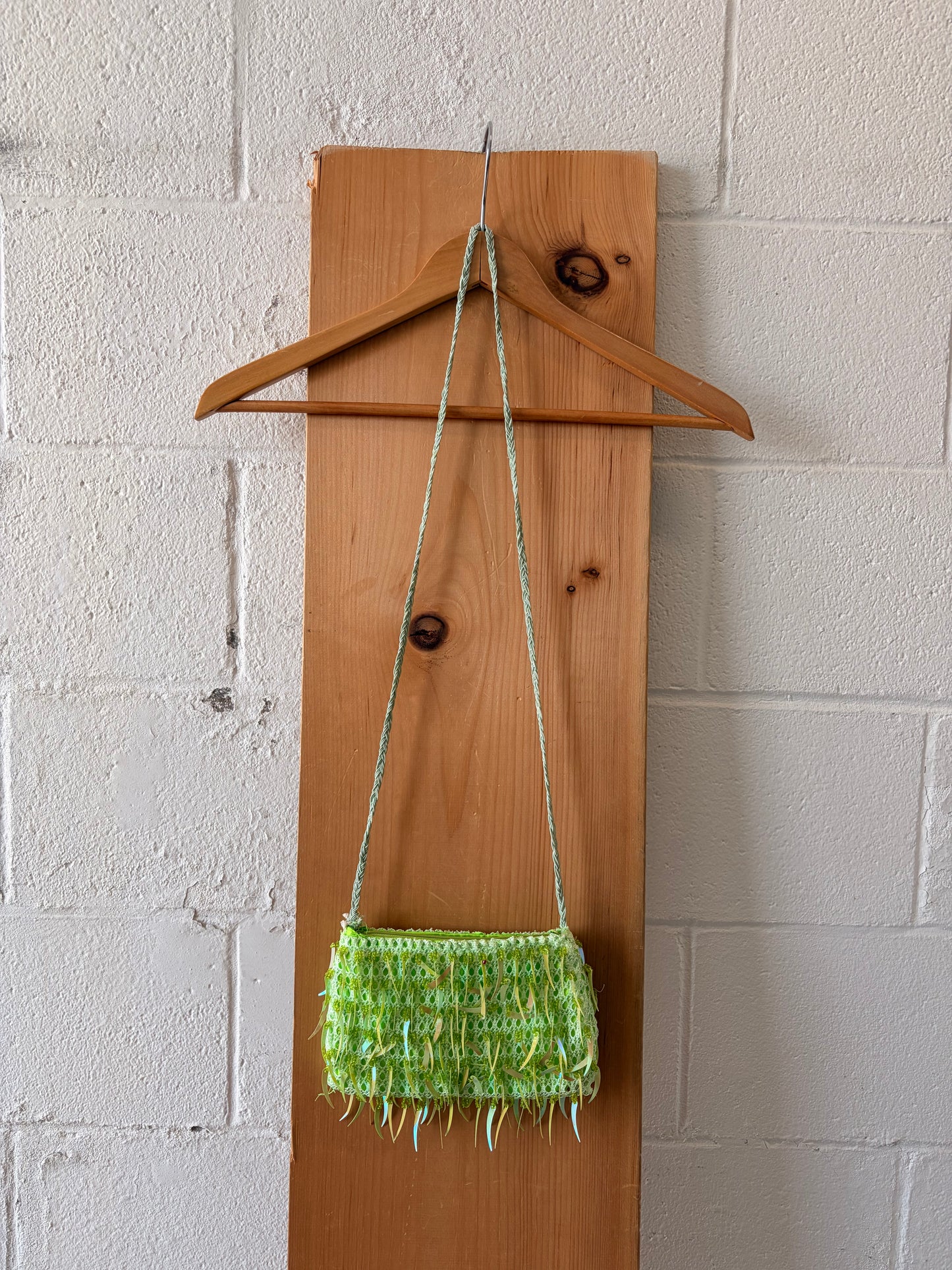 Green Beaded Fringe Purse