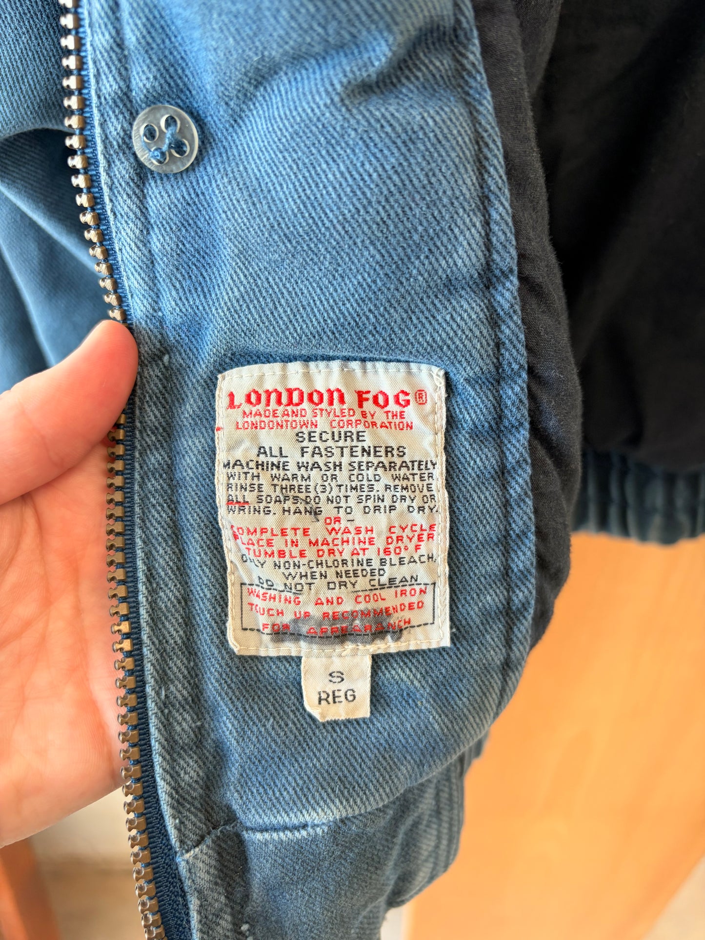 Vintage London Fog Blue Bomber Jacket : S
