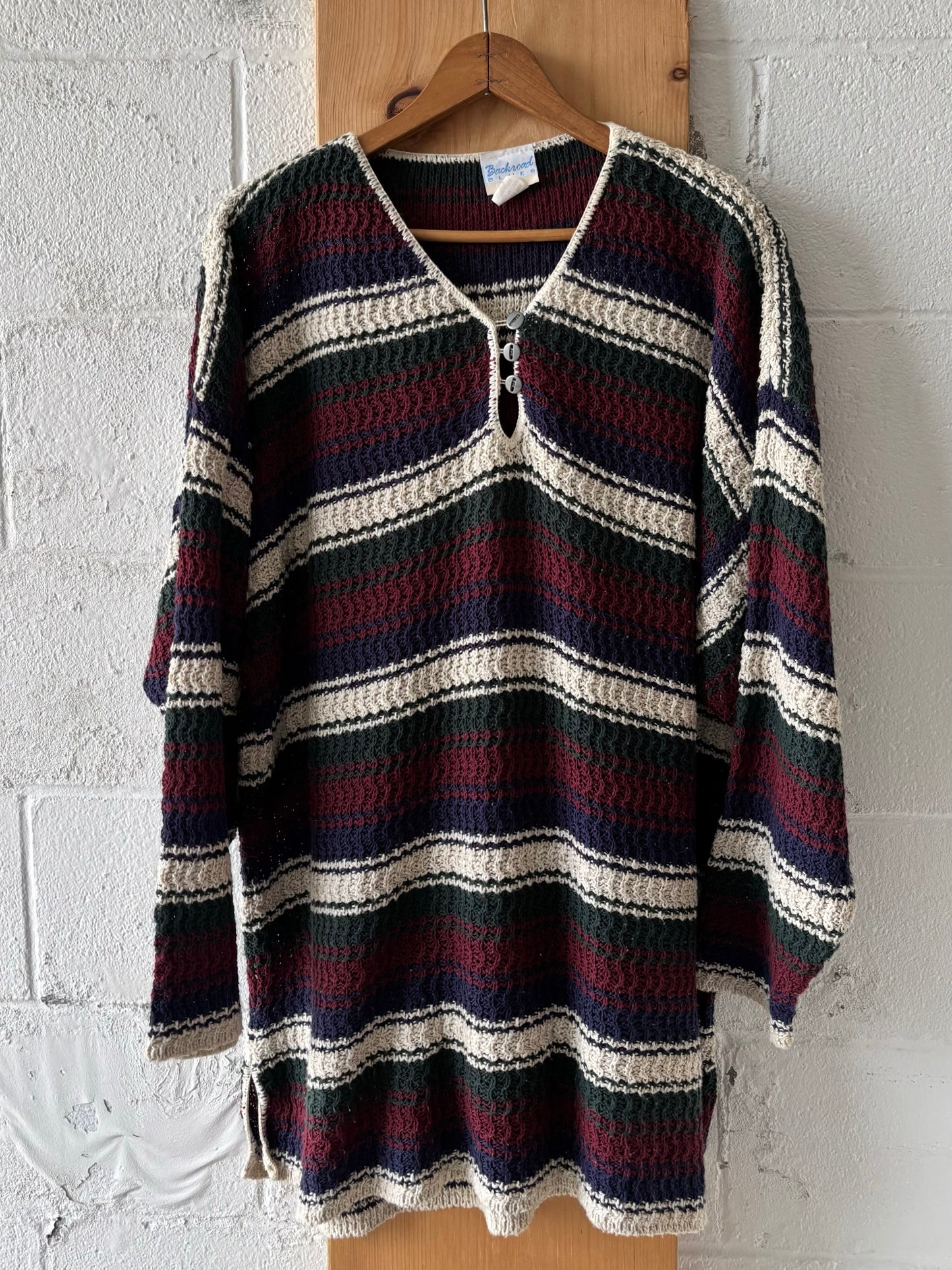 Vtg Striped Sweater : XL