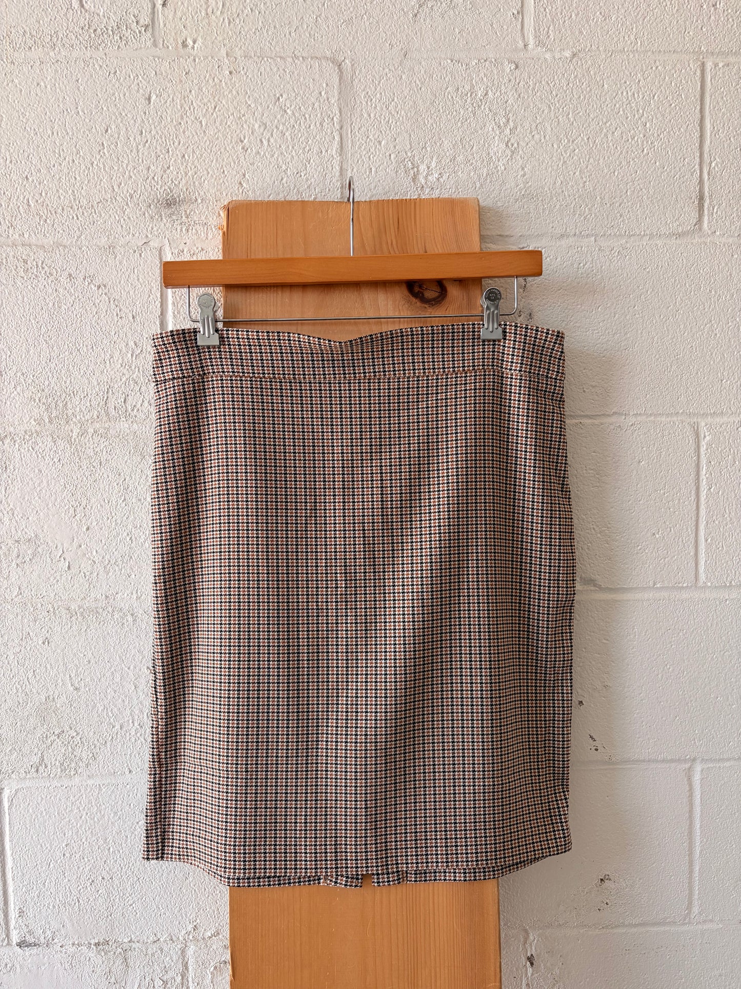 Brown & Black Houndstooth Skirt : 14