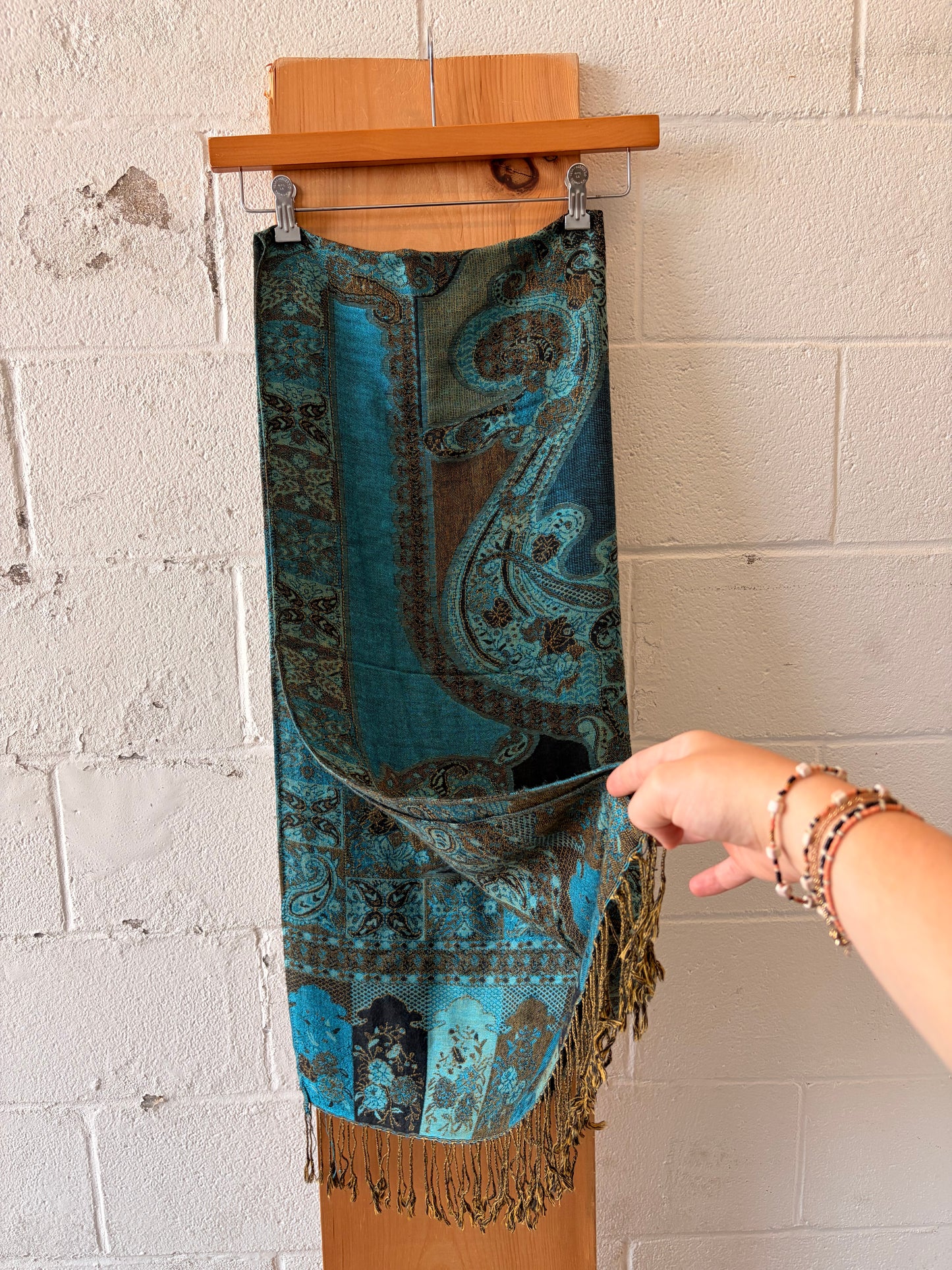 Blue Paisley Scarf / Wrap