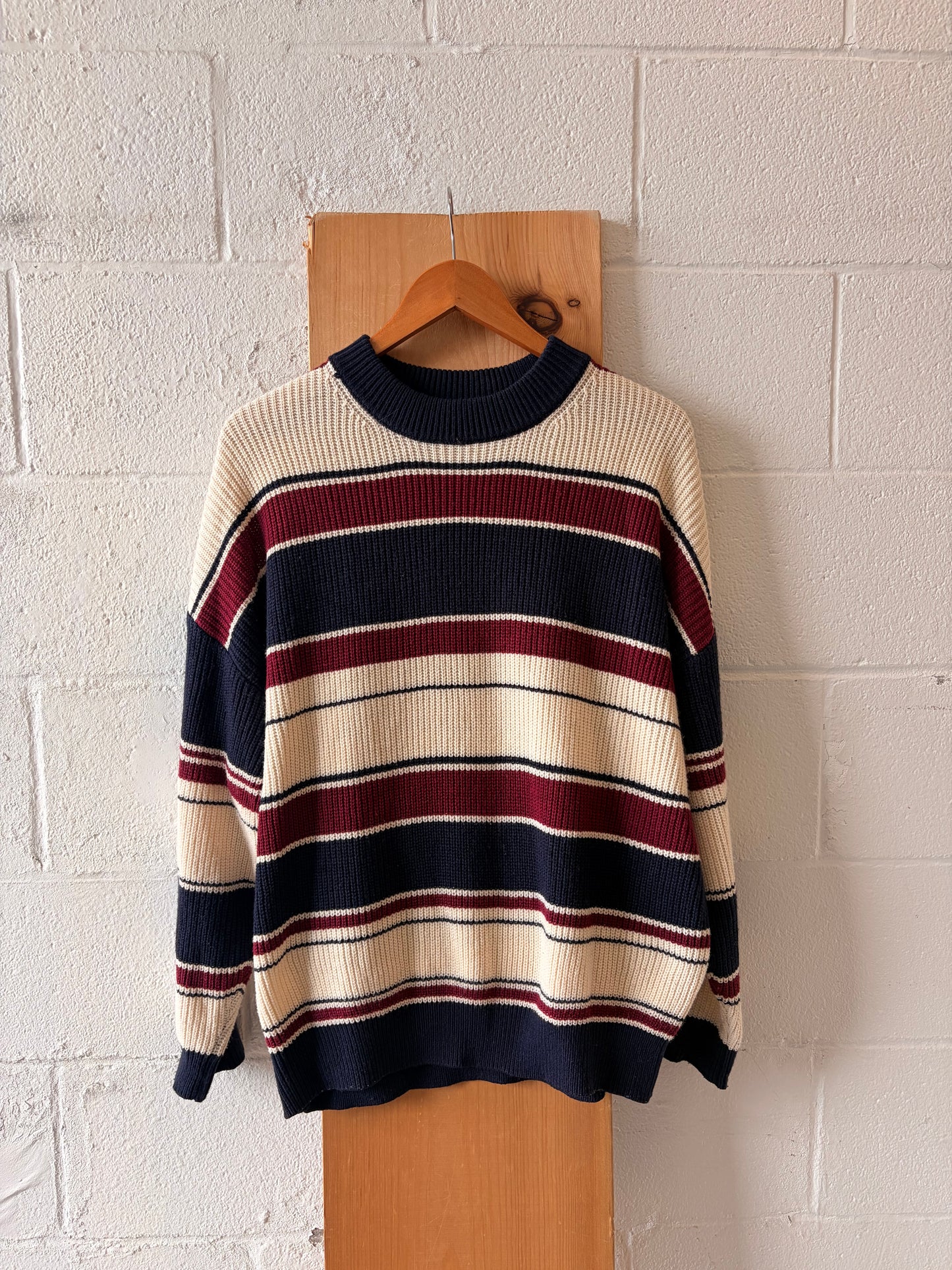 Navy & Red Striped Sweater : S