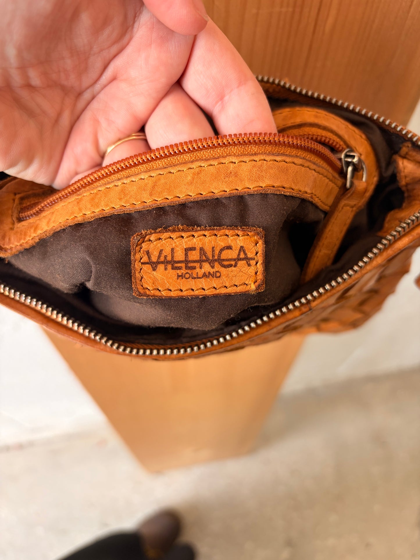 Textured Woven Leather Purse (As Is)