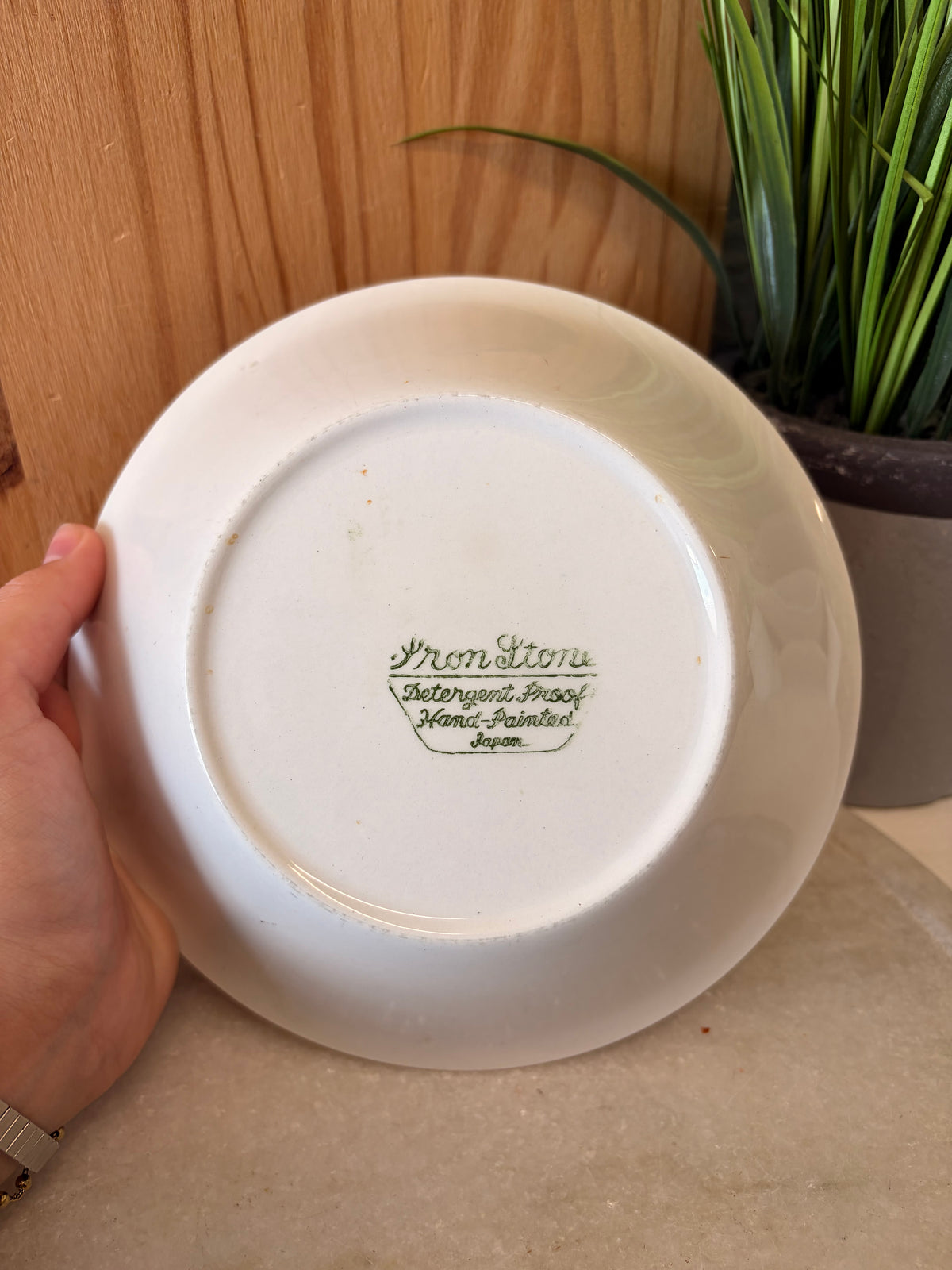 Vtg Ironstone Hand Painted Flower Bowl (Local Pick Up Only)