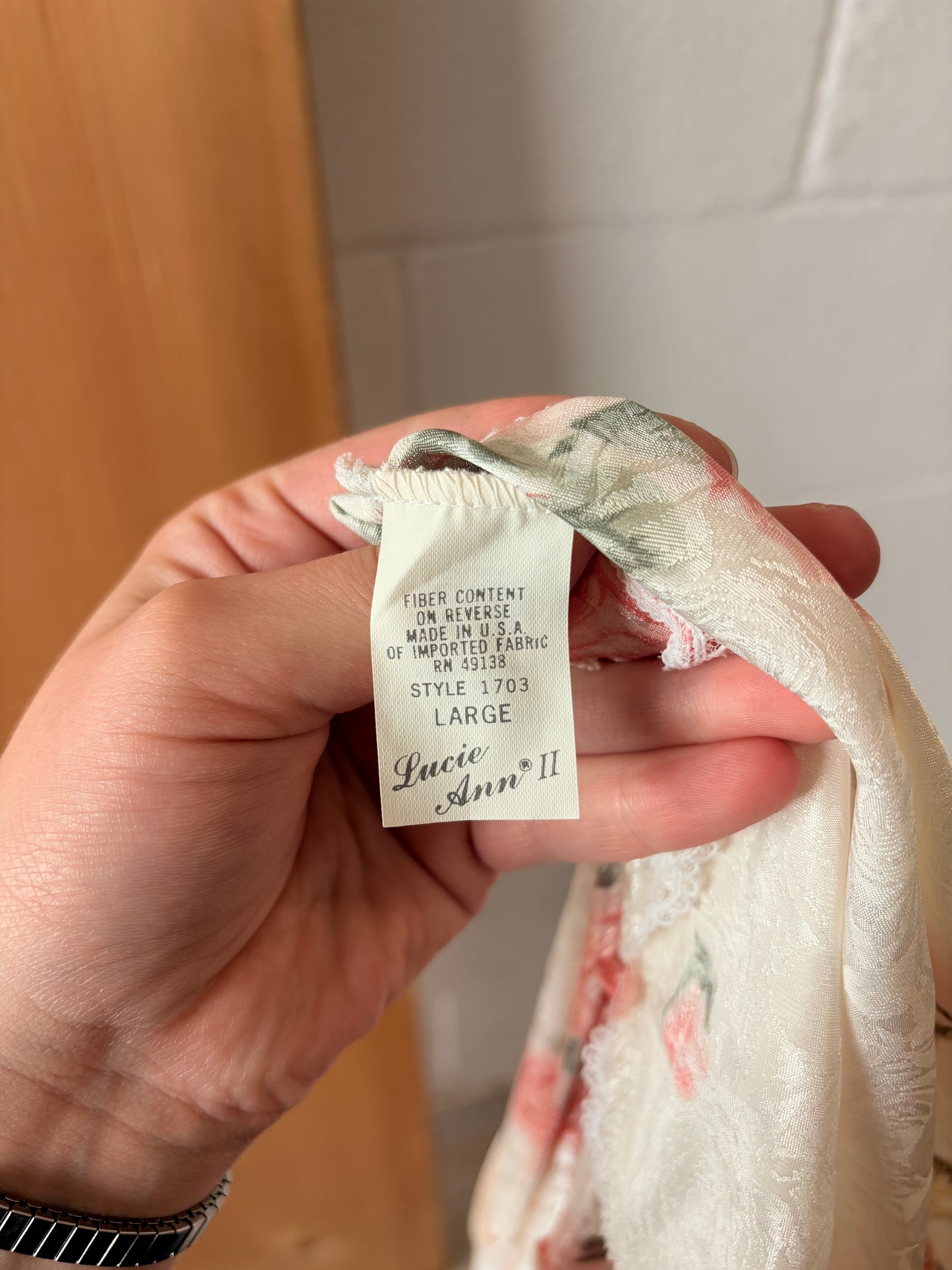 Vtg Long Floral Nightgown : L