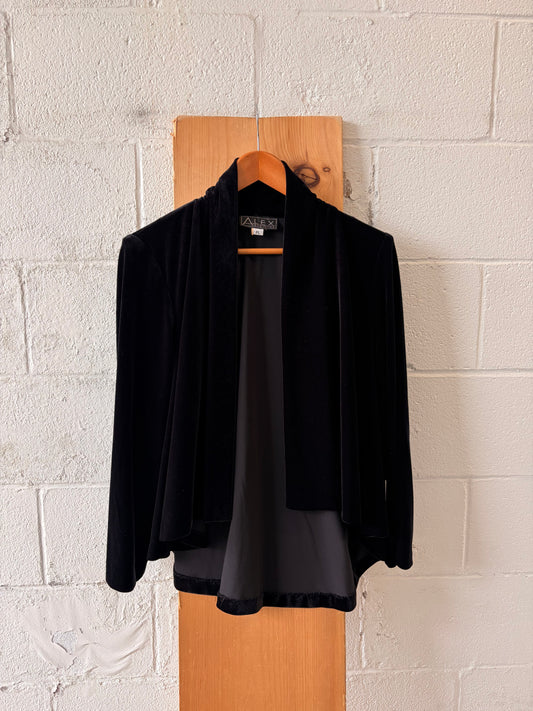 Black Velvet Cardigan : Petite L