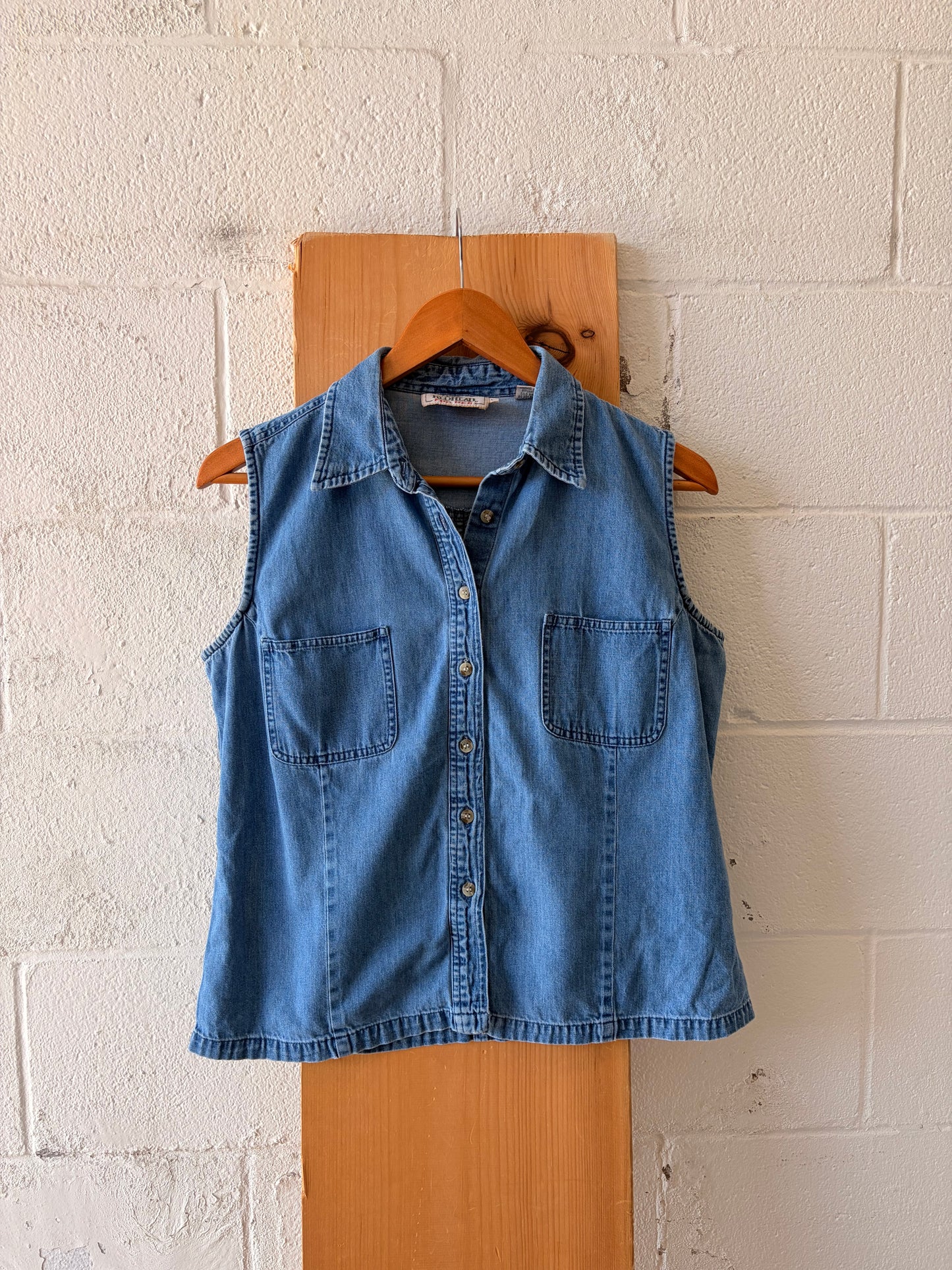 Classic Denim Button Up Tank : L