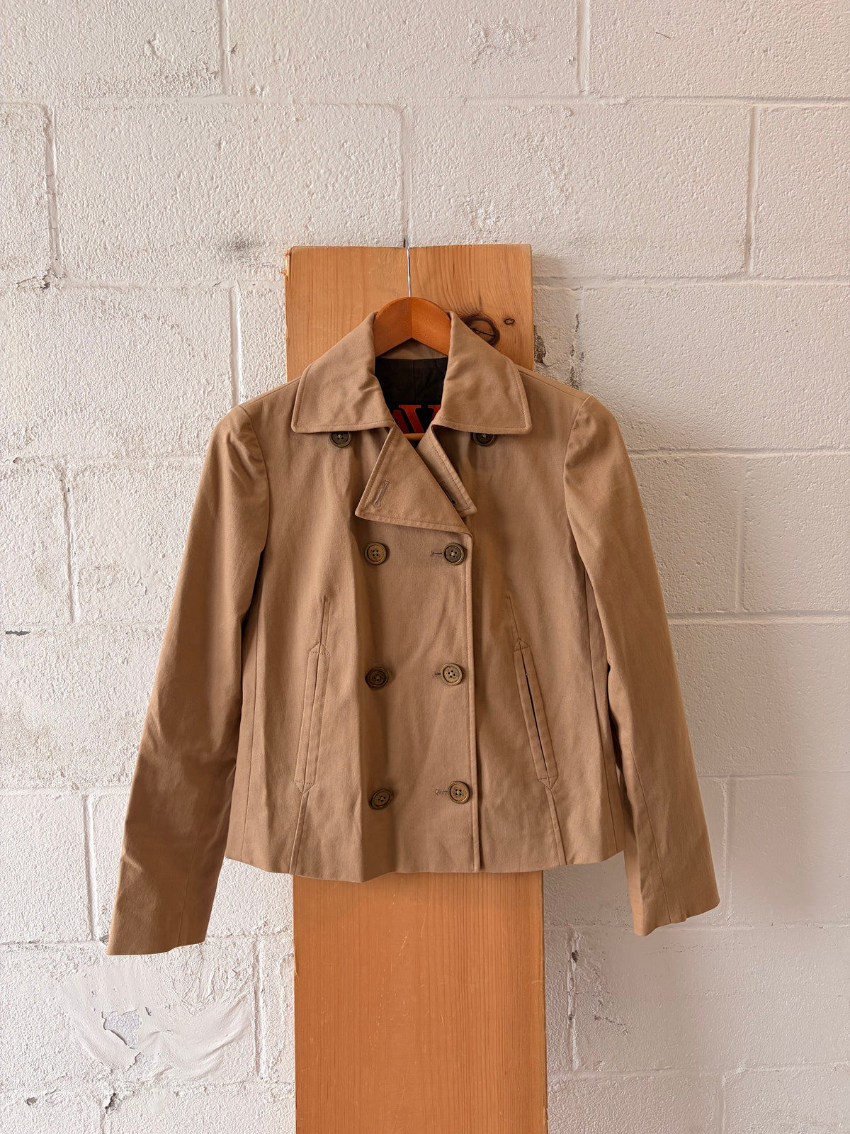 Cropped Tan Trench Coat : 4