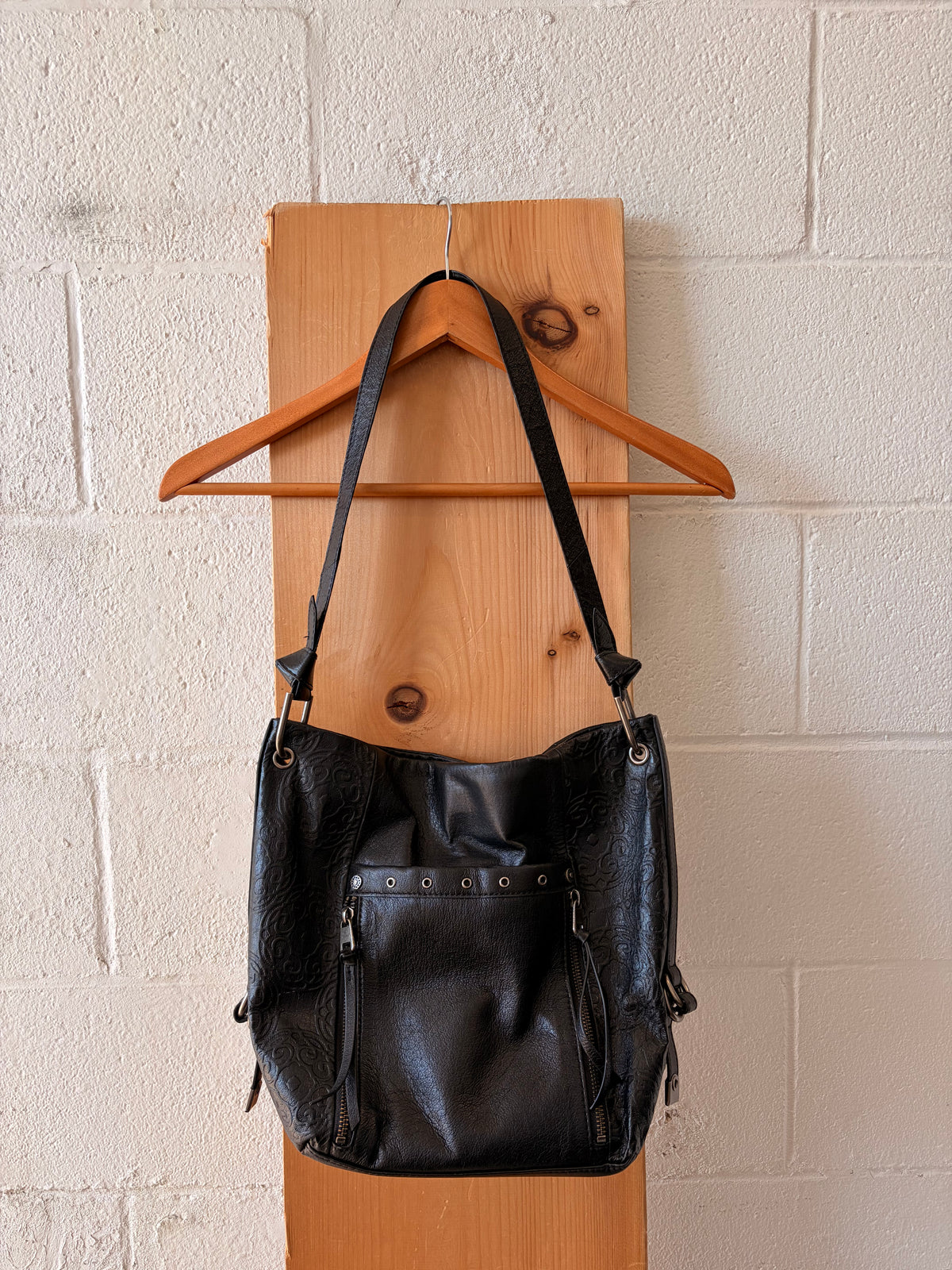 Black Studded Hobo Purse