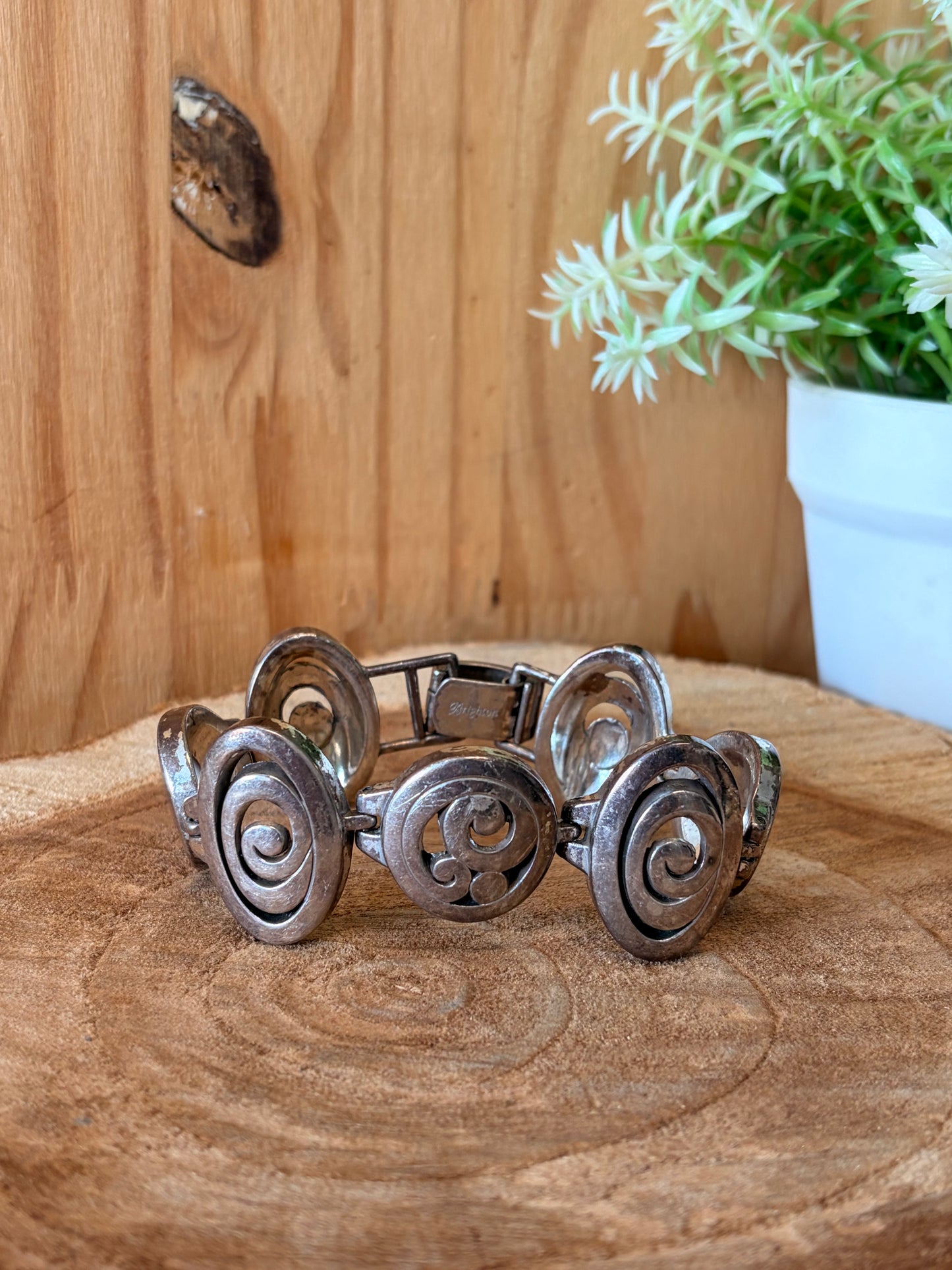Brighton Silver Tone Swirl Bracelet