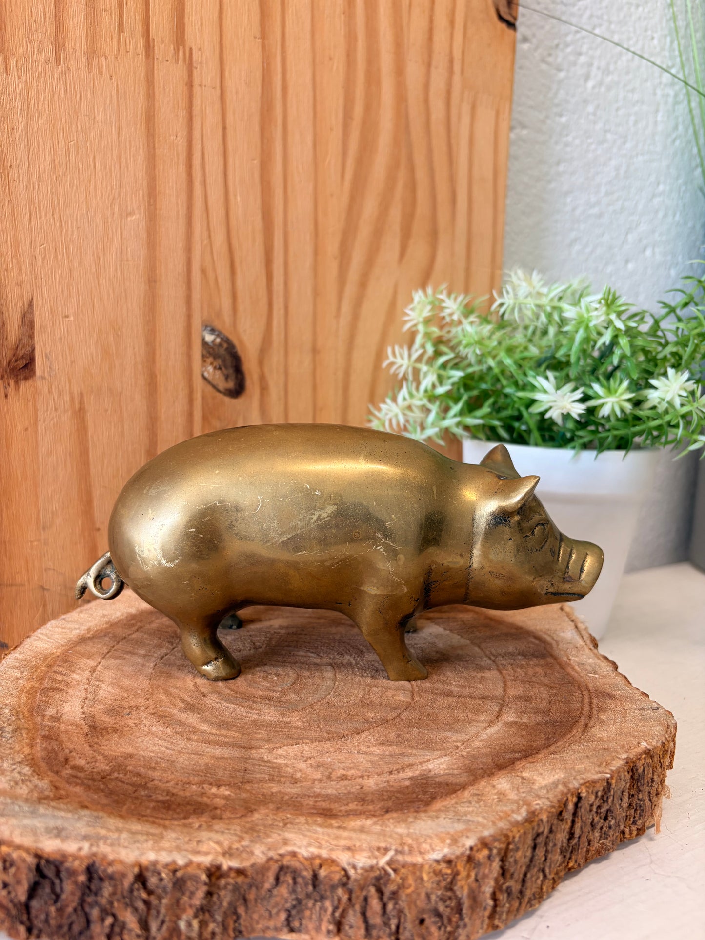 Vtg Brass Pig Figure (Local Pick Up Only)