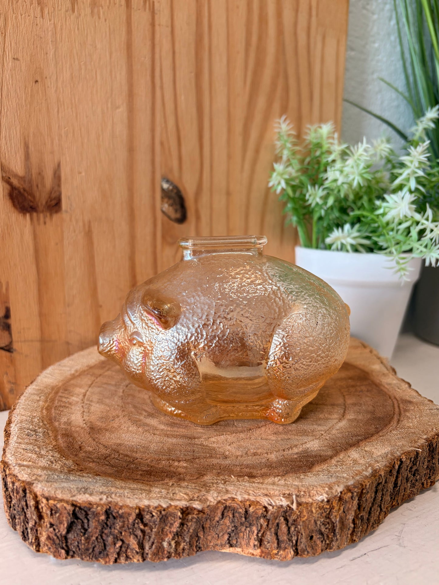 Vtg Tiny Glass Piggy Bank (Local Pick Up Only)