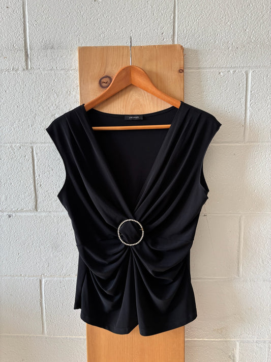 Black Ruched Top : L