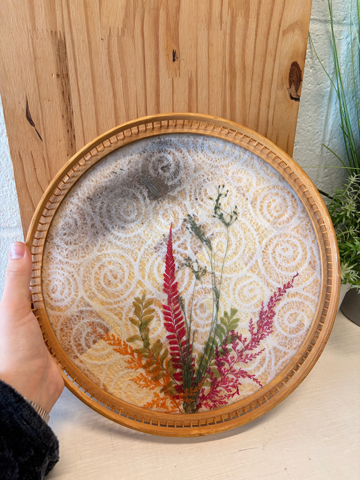 Vtg Butterfly Bamboo Coasters & Serving Tray Set (Local Pick Up Only - As Is)