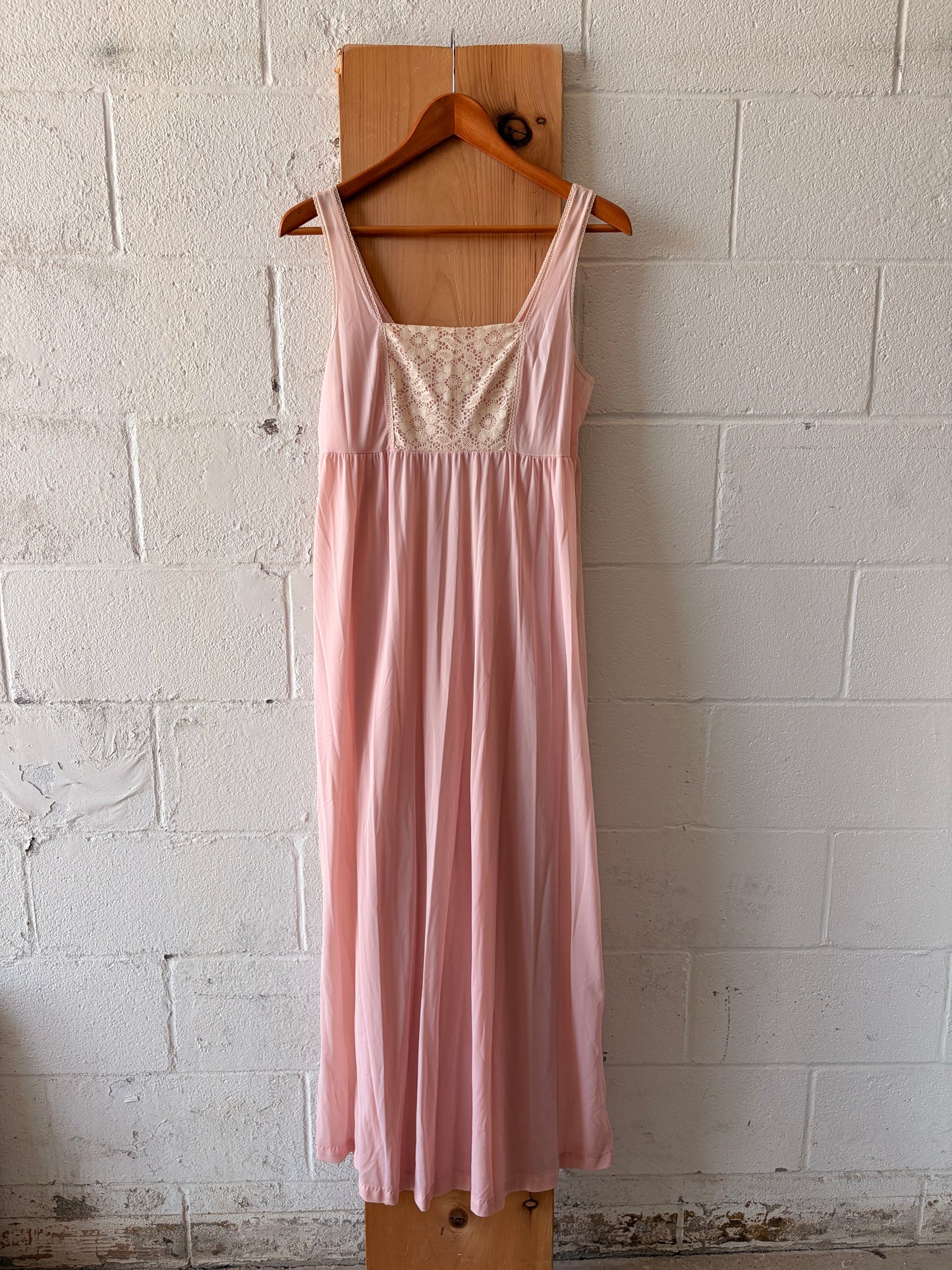 Vtg Pink & White Lace Peignoir Set : M/L