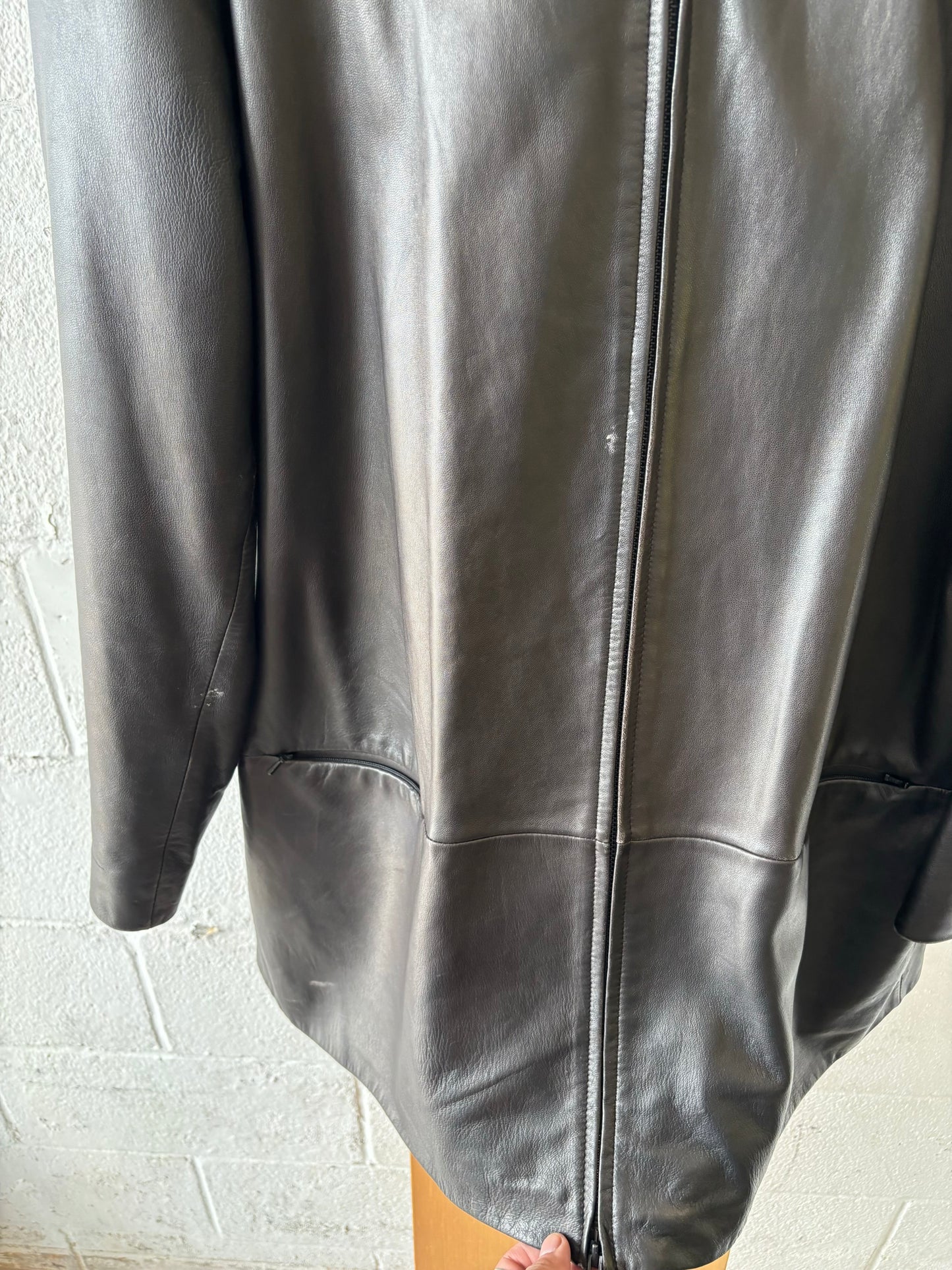 Vtg Lamb Skin Leather Jacket : XL
