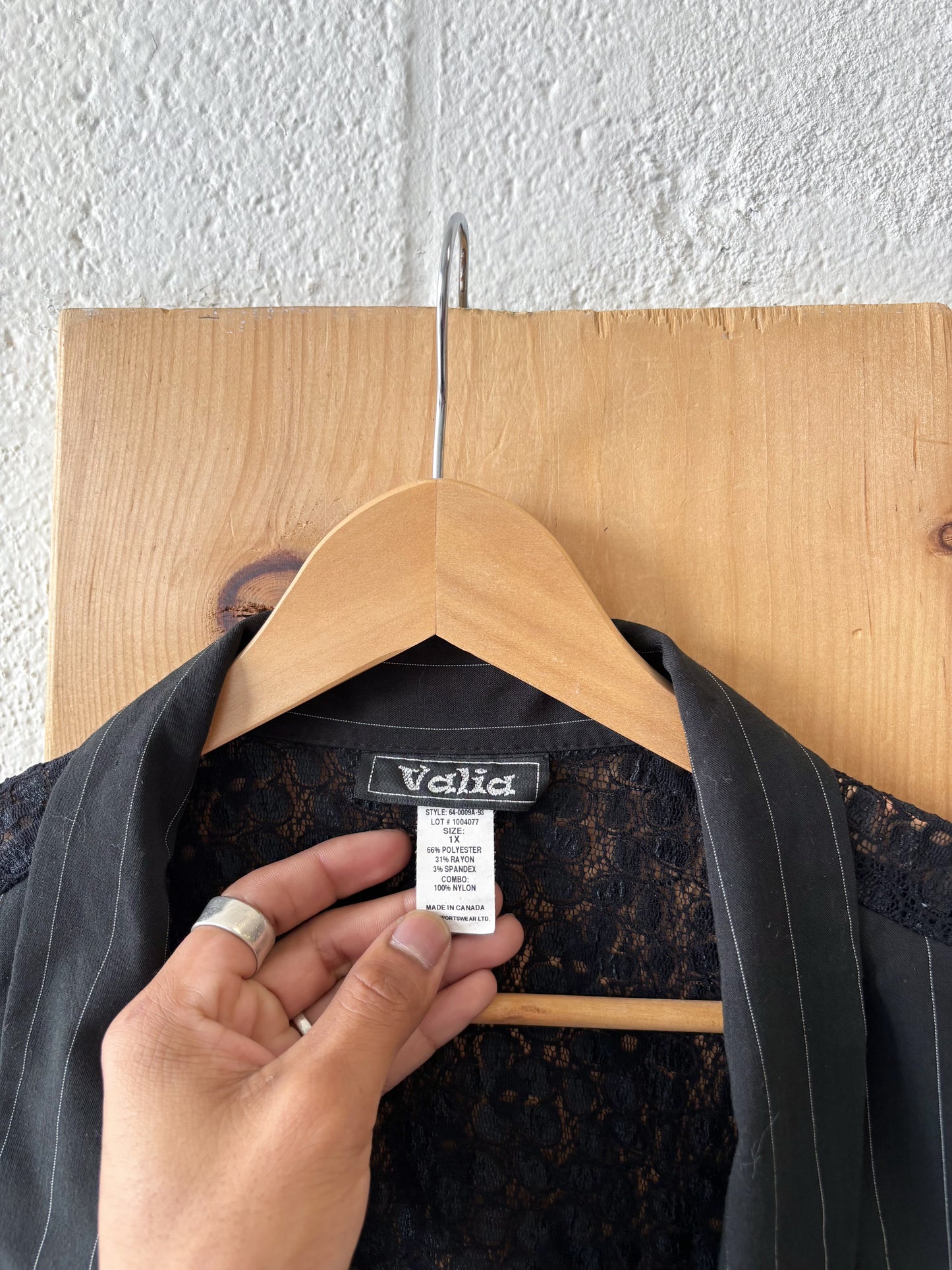 Lace Back Pinstripe Vest : XL