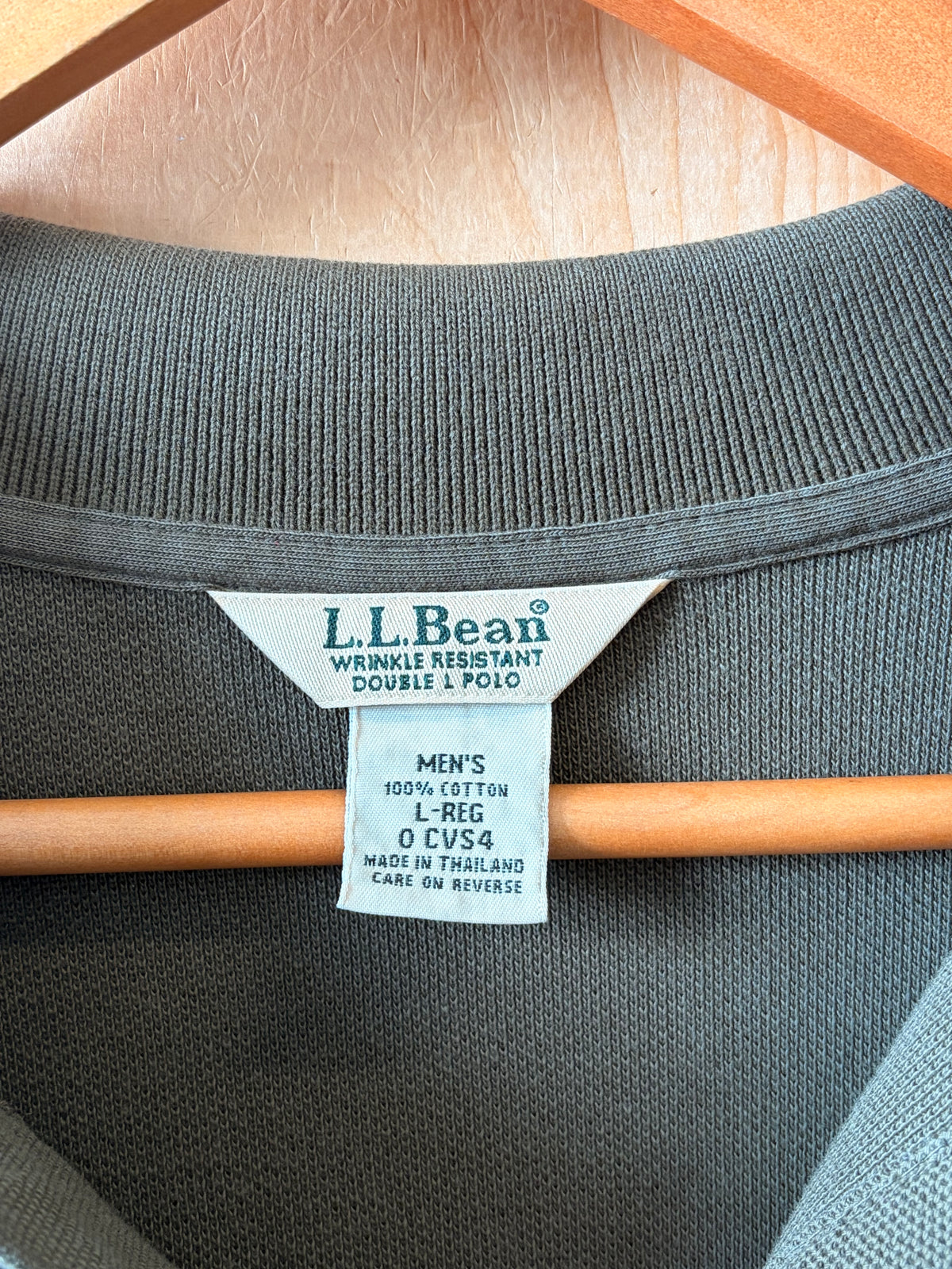 Olive L.L. Bean Long Sleeve Polo : L-Reg