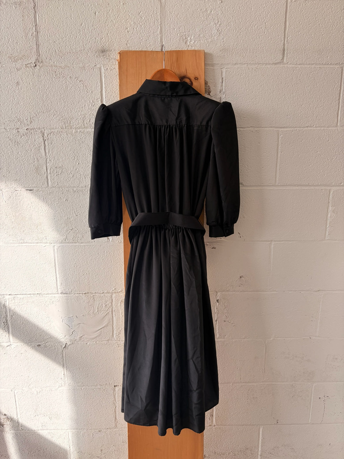 Vtg Black Belted Dress : 6