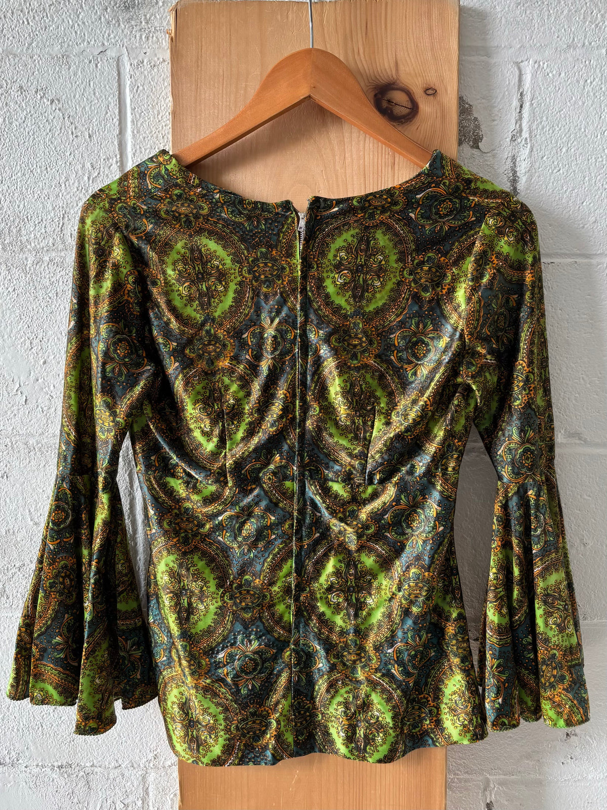 Handmade Paisley Bell Sleeve Top : ~M/L