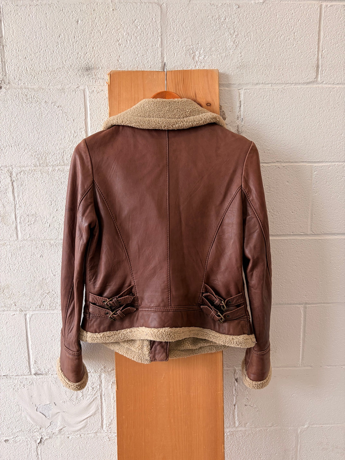 Brown Lambskin & Sherpa Jacket : M