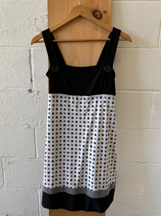 Y2K B&W Polka Dot Dress : M