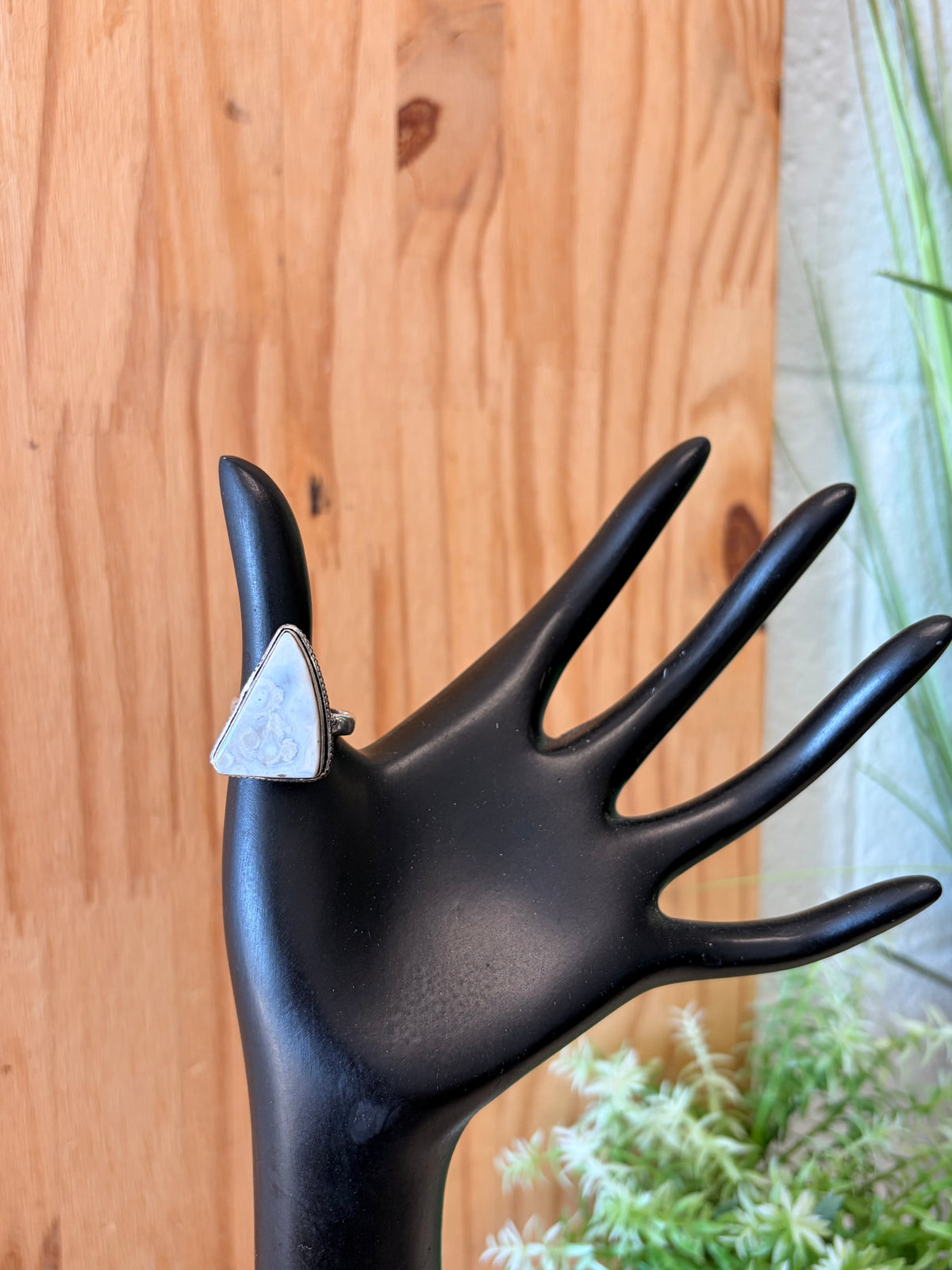 925 Silver White Buffalo Turquoise Ring : Size 6.75