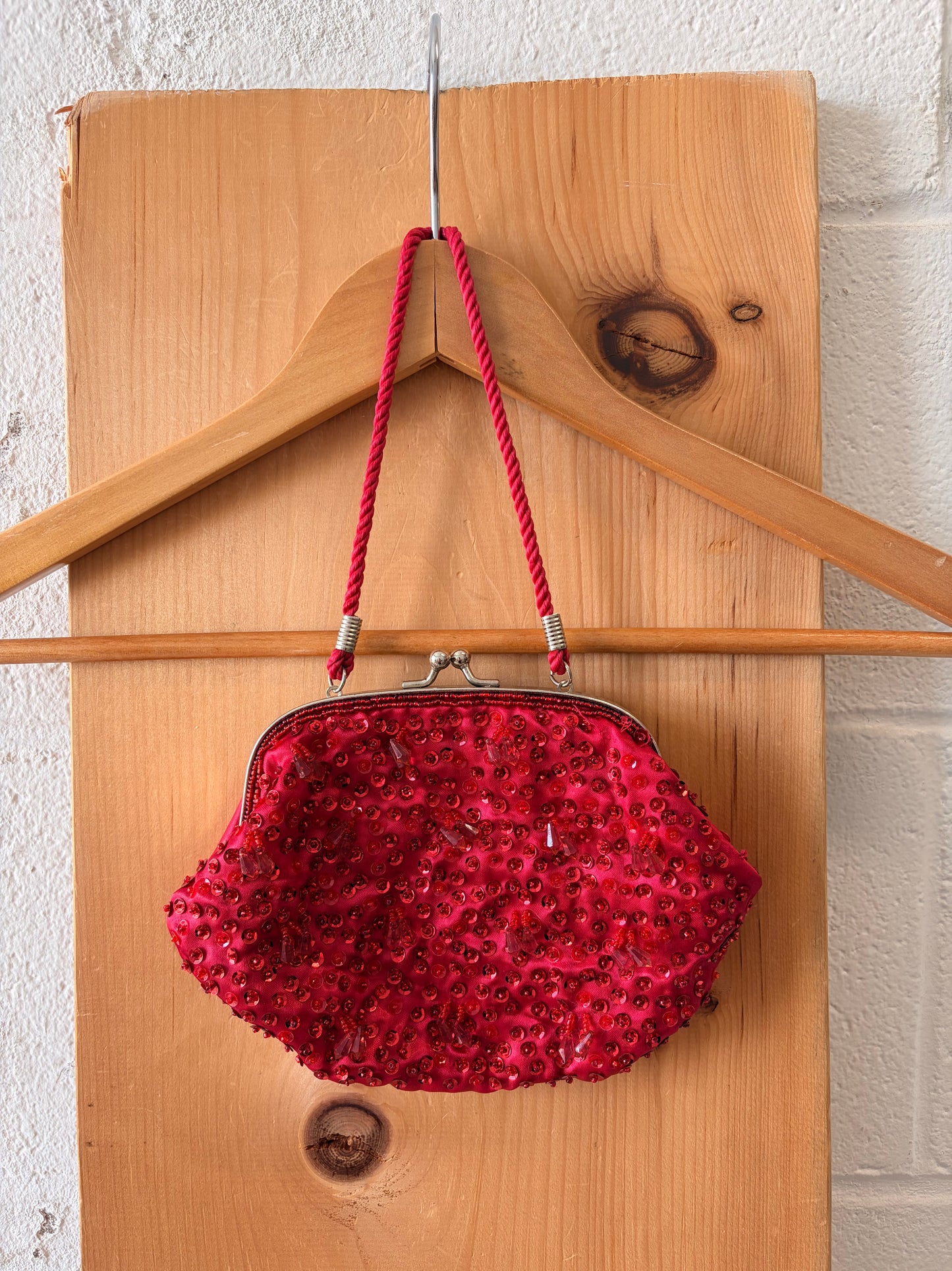 Little Red Beaded Purse