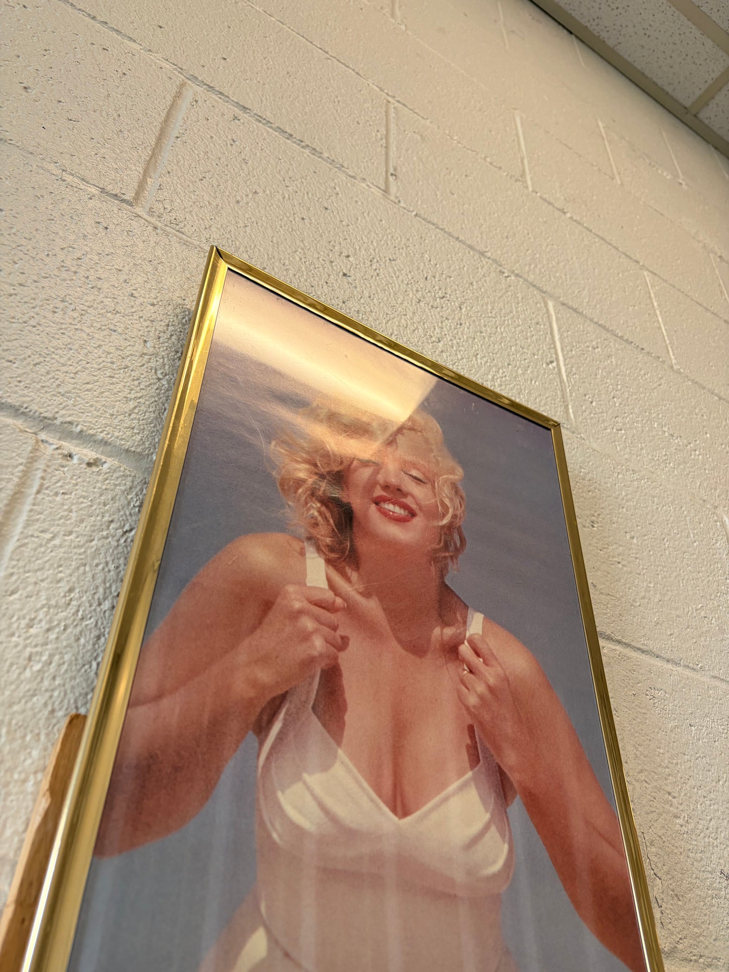 Vtg Framed Marilyn Monroe Beach Poster (Local Pick Up Only)
