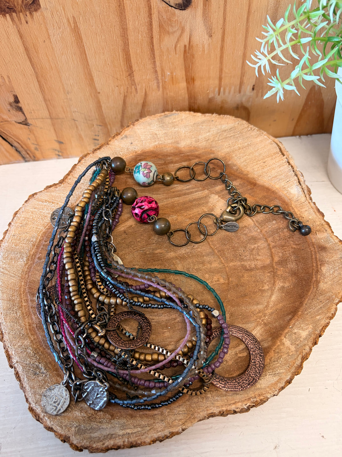 Boho Chunky Multi Strand Necklace