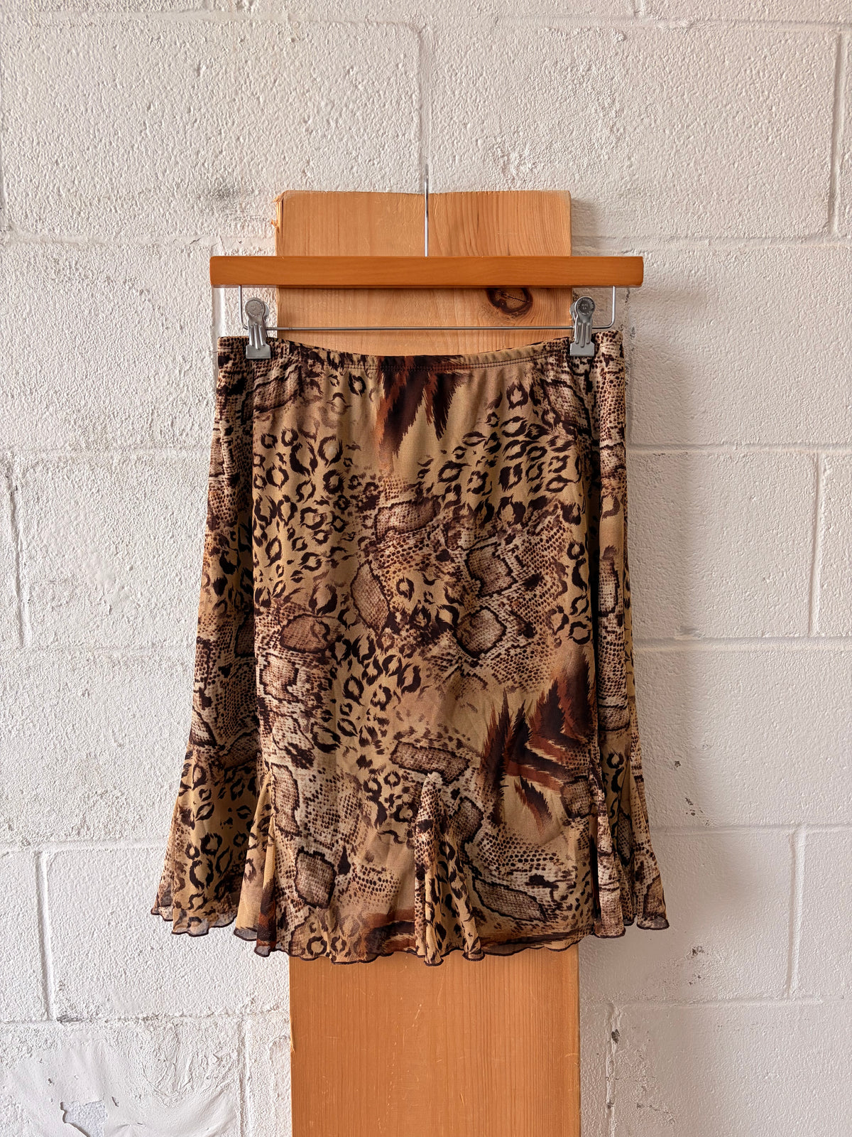 Brown Animal Print Skirt : Petite L