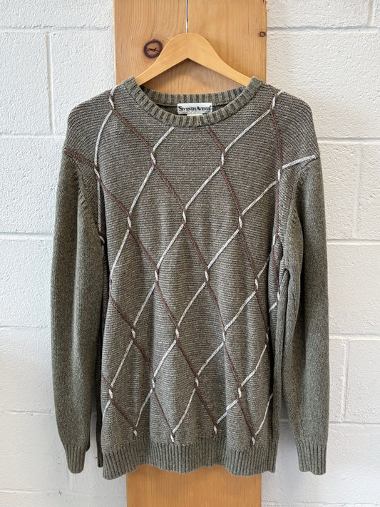 Vtg Green Sweater : XL