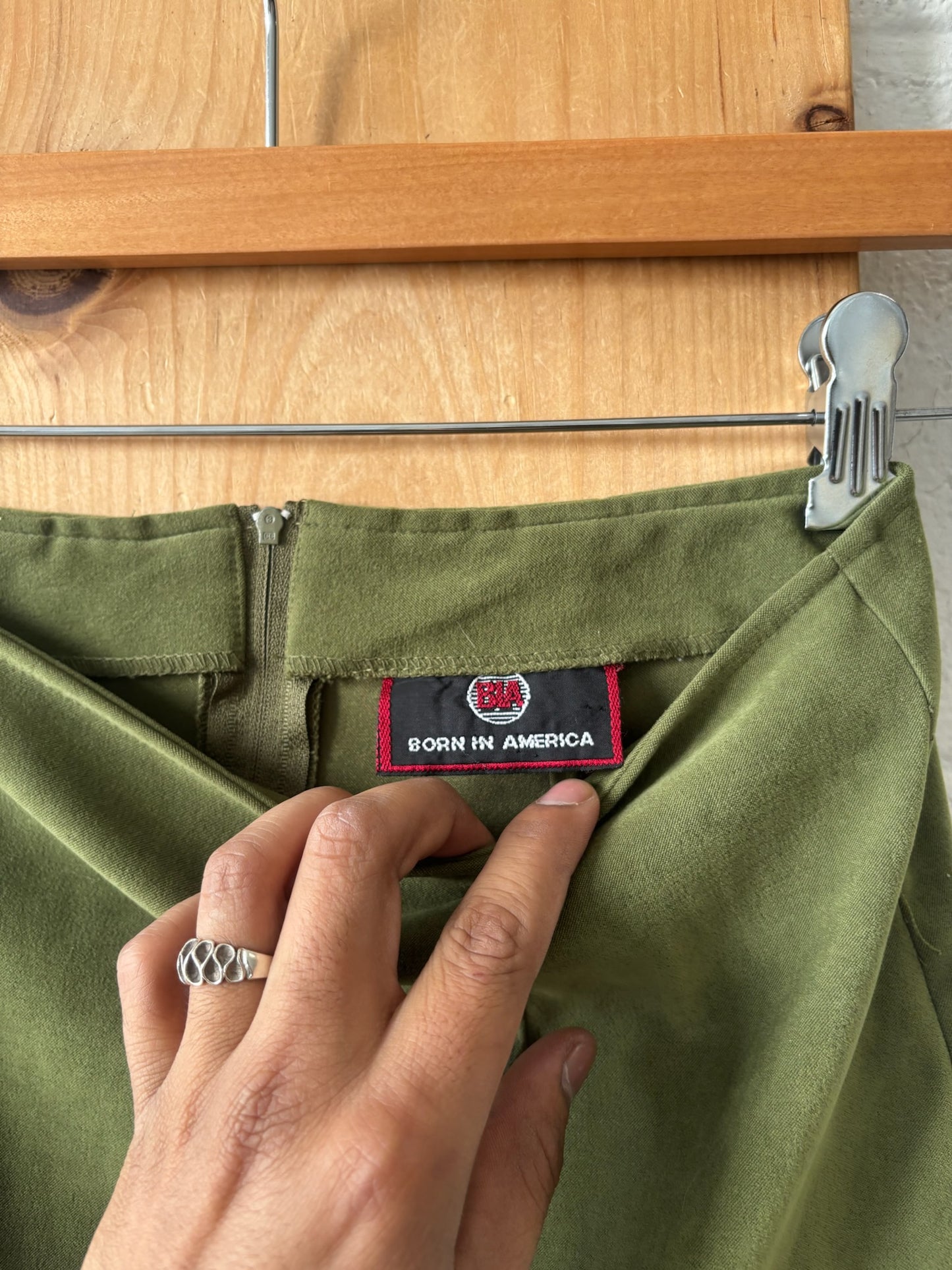 Vtg Lime Green Mini Skirt : 9 Jrs