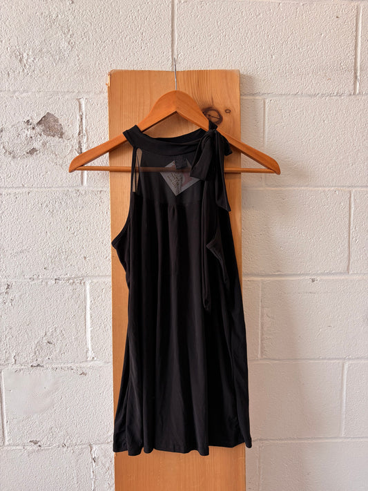 High Neck Black Bow Top : S