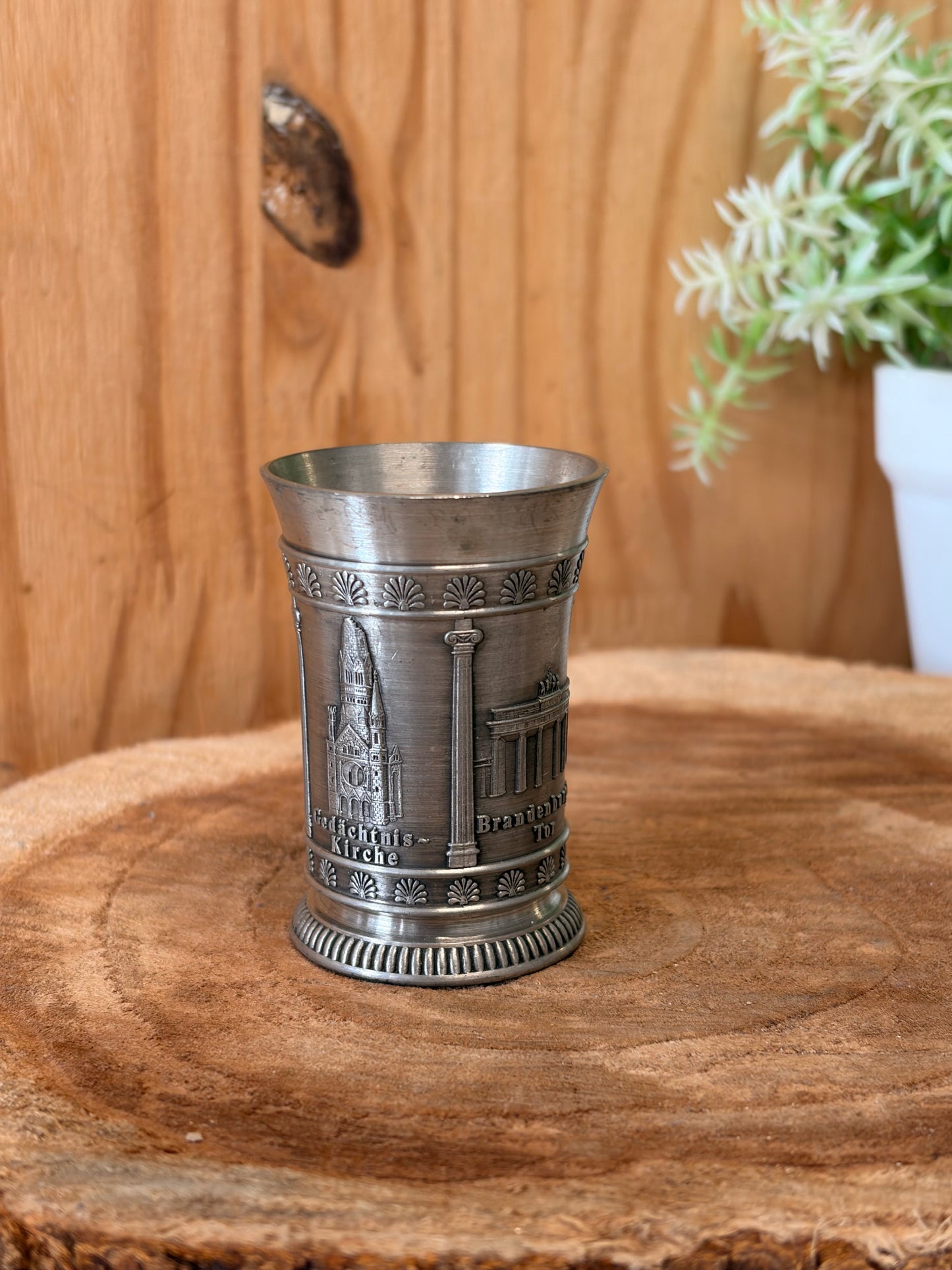 Vtg Metal German Shot Glass