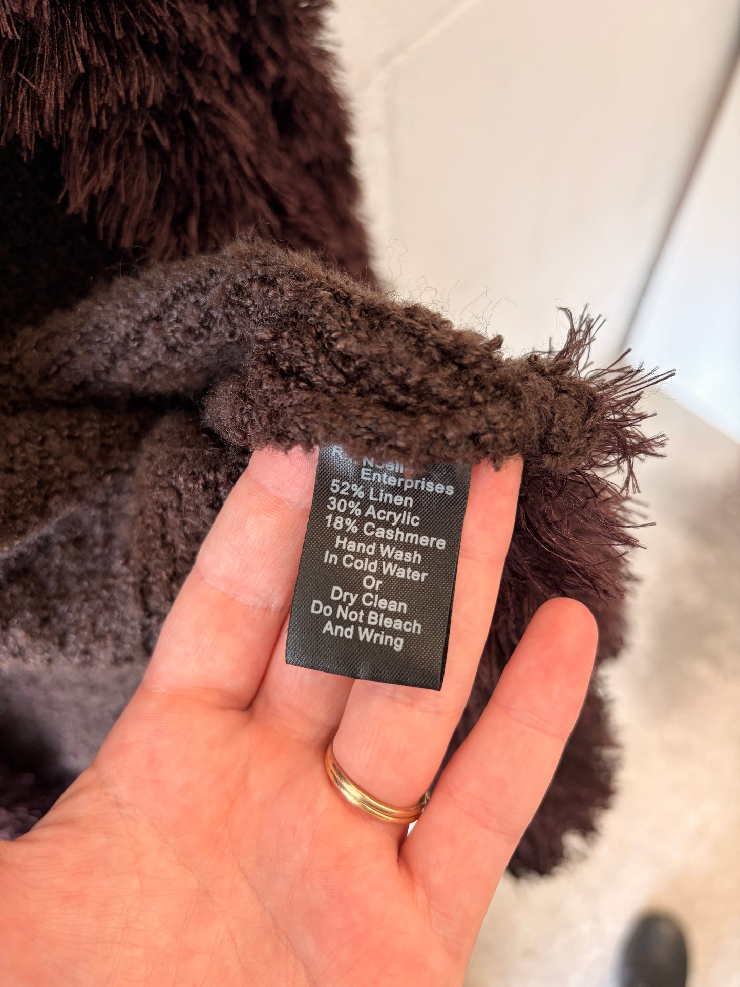 Fuzzy Brown Slouchy Cardigan : OS