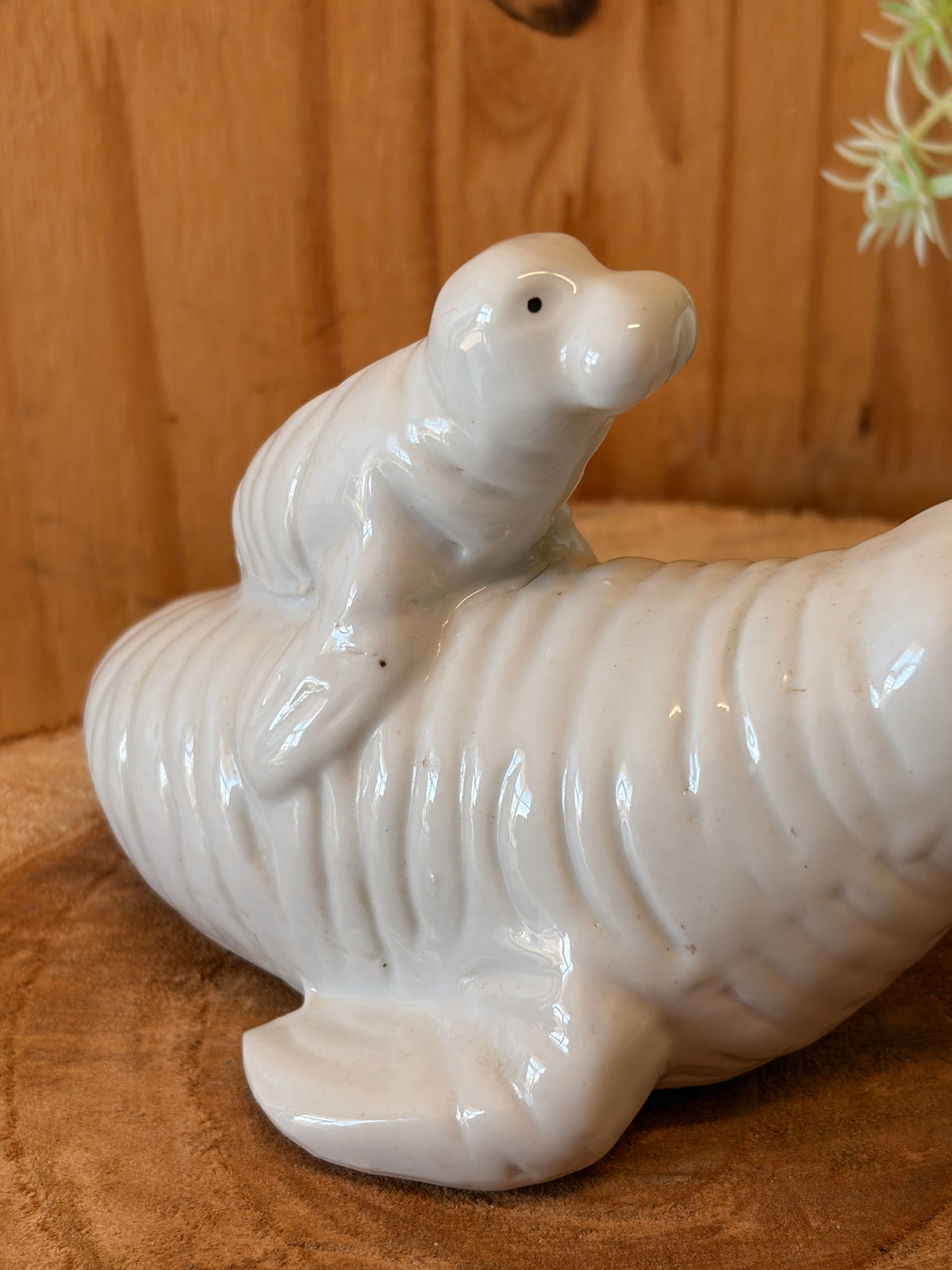 Ceramic Baby & Mother Walrus Figurine (Local Pick Up Only)