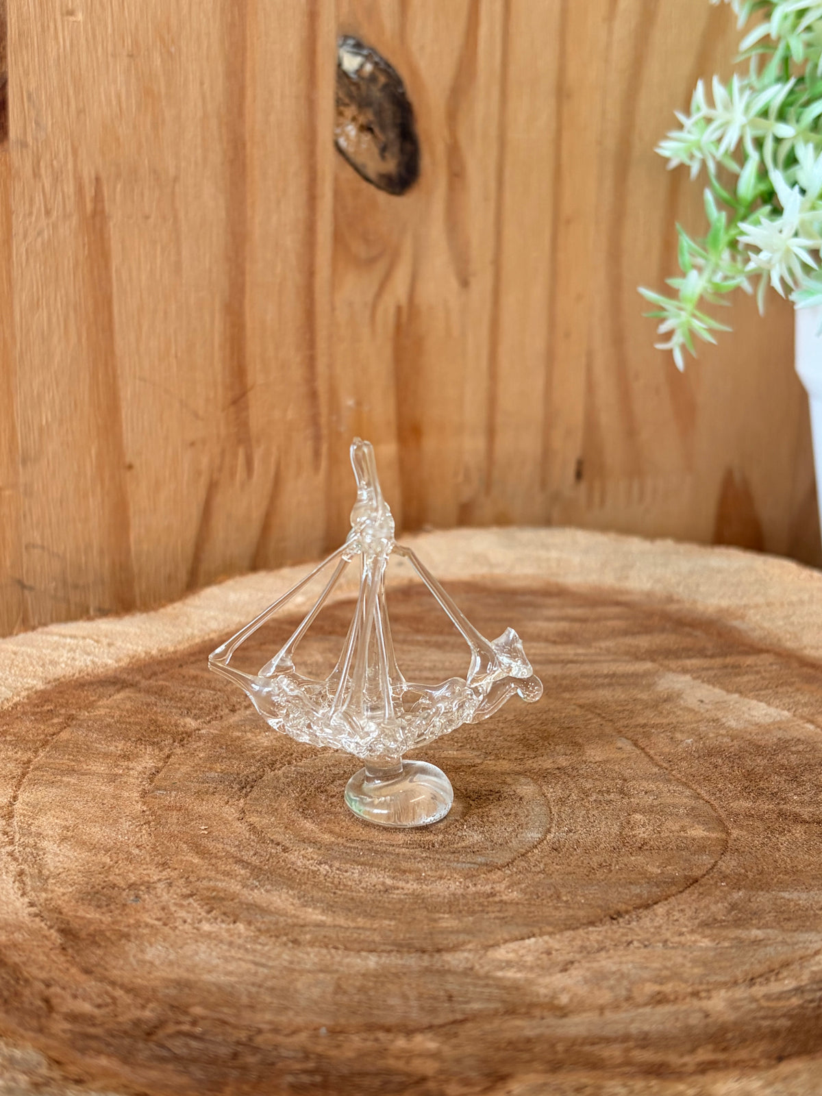 Vtg Mini Spun Glass Ship (Local Pick Up Only)