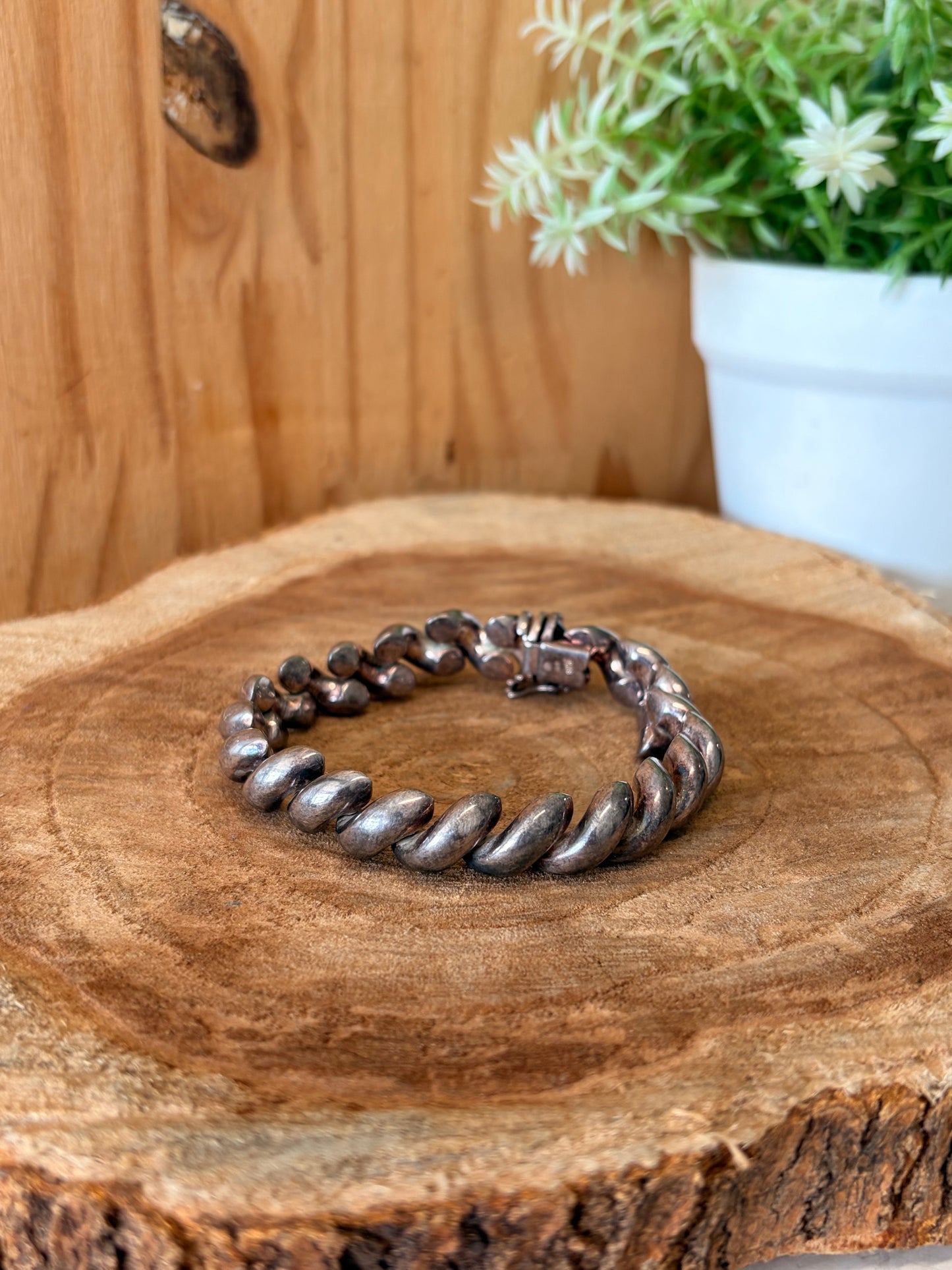 925 Silver Macaroni Link Bracelet