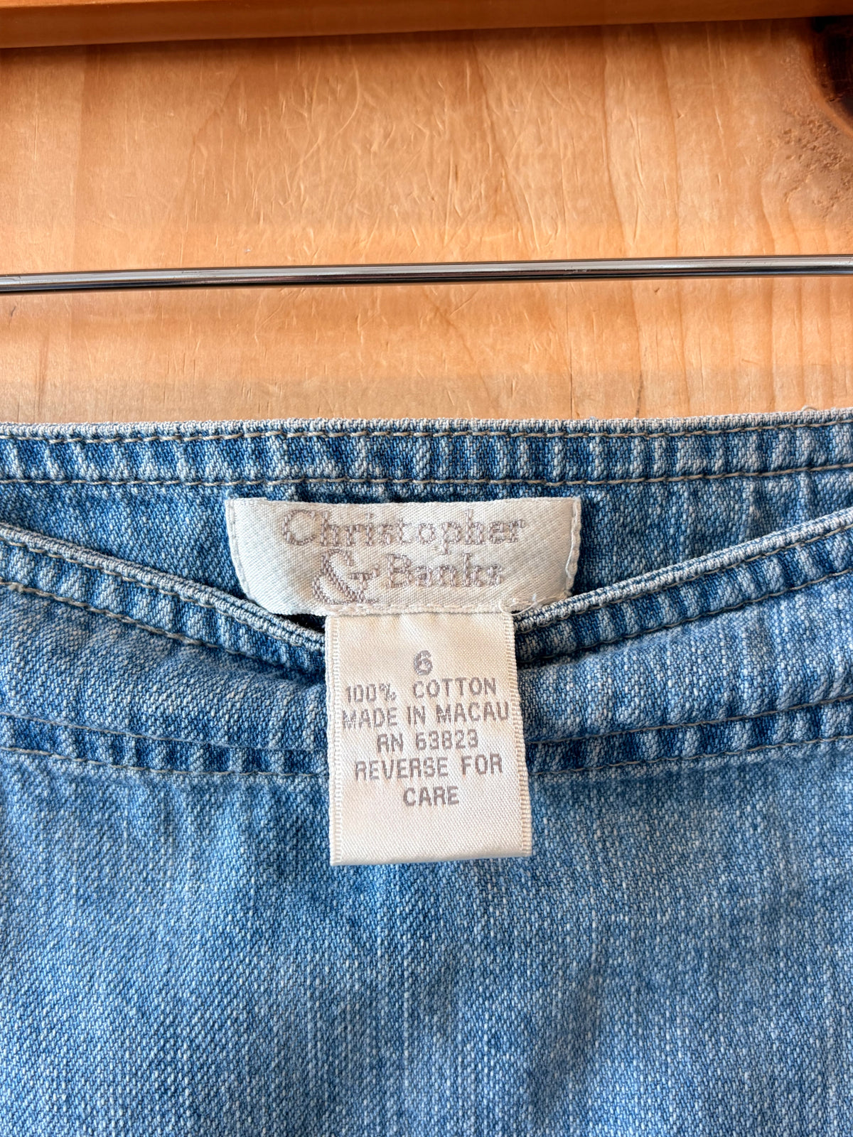 Vtg Long Light Wash Denim Skirt : 6
