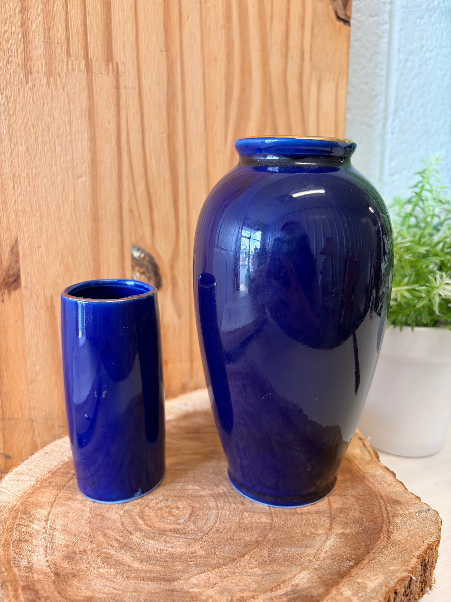 Vtg Cobalt Blue Japanese Floral Bird Kraft Set (Local Pick Up Only)