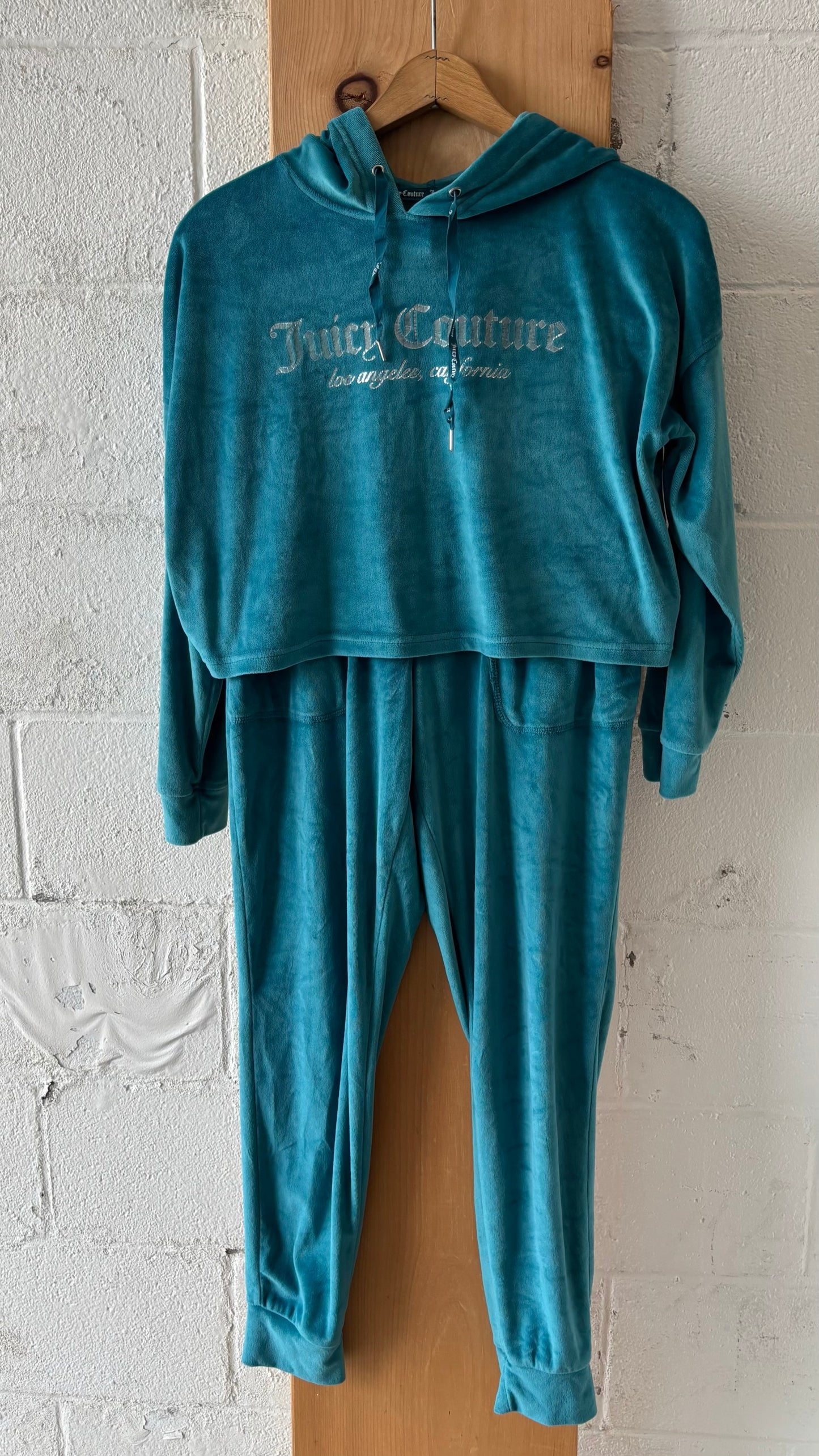 Teal Juicy Velour Set : S
