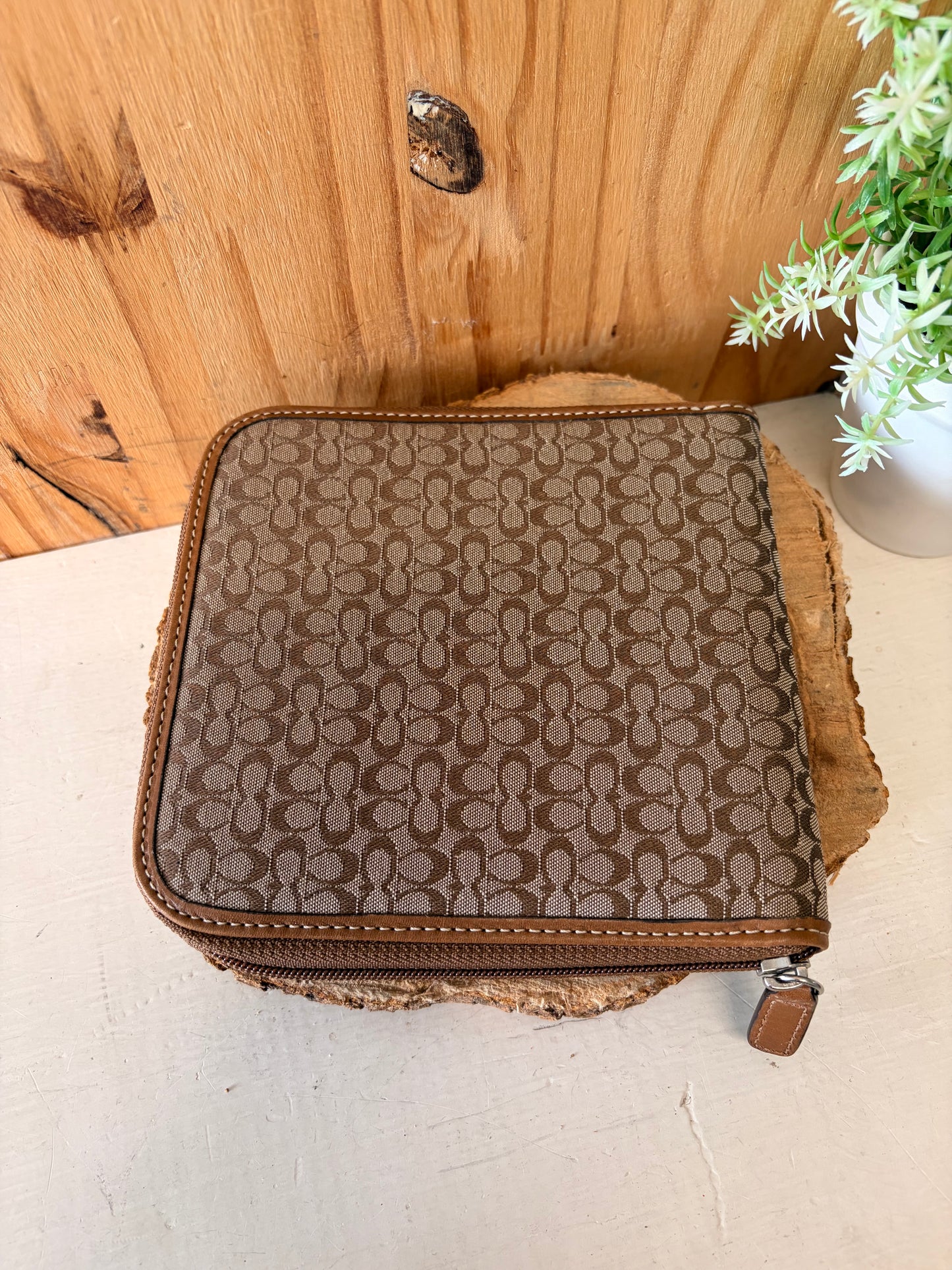 Vtg Coach Canvas CD Case