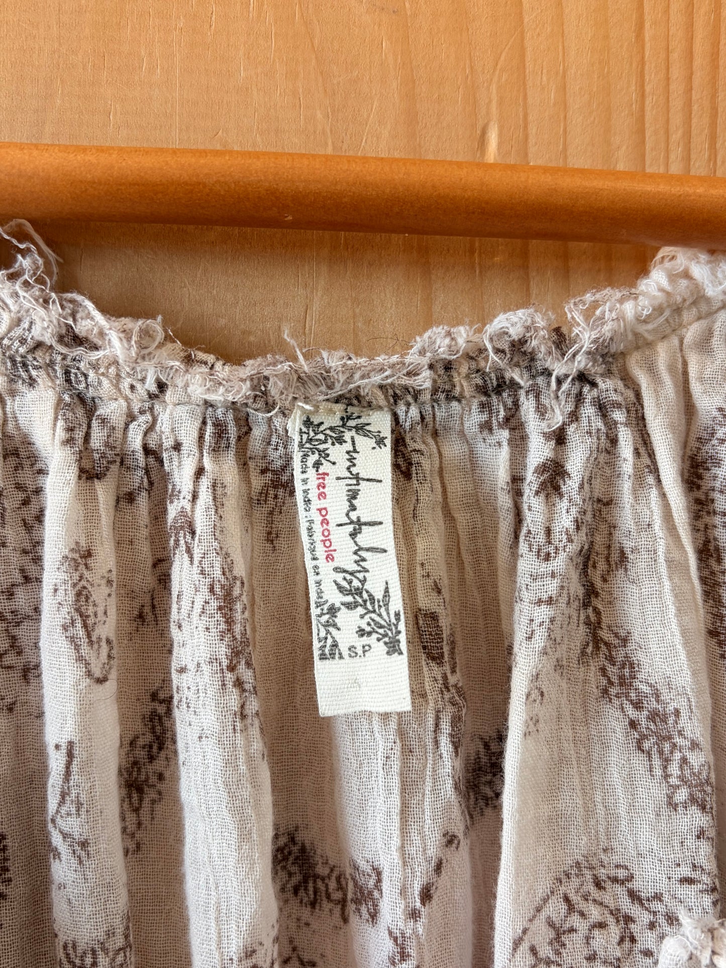 Free People Beige Floral Mini Dress / Tunic : S
