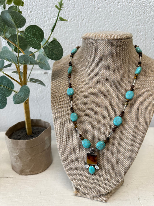 925 Beaded Southwestern Necklace