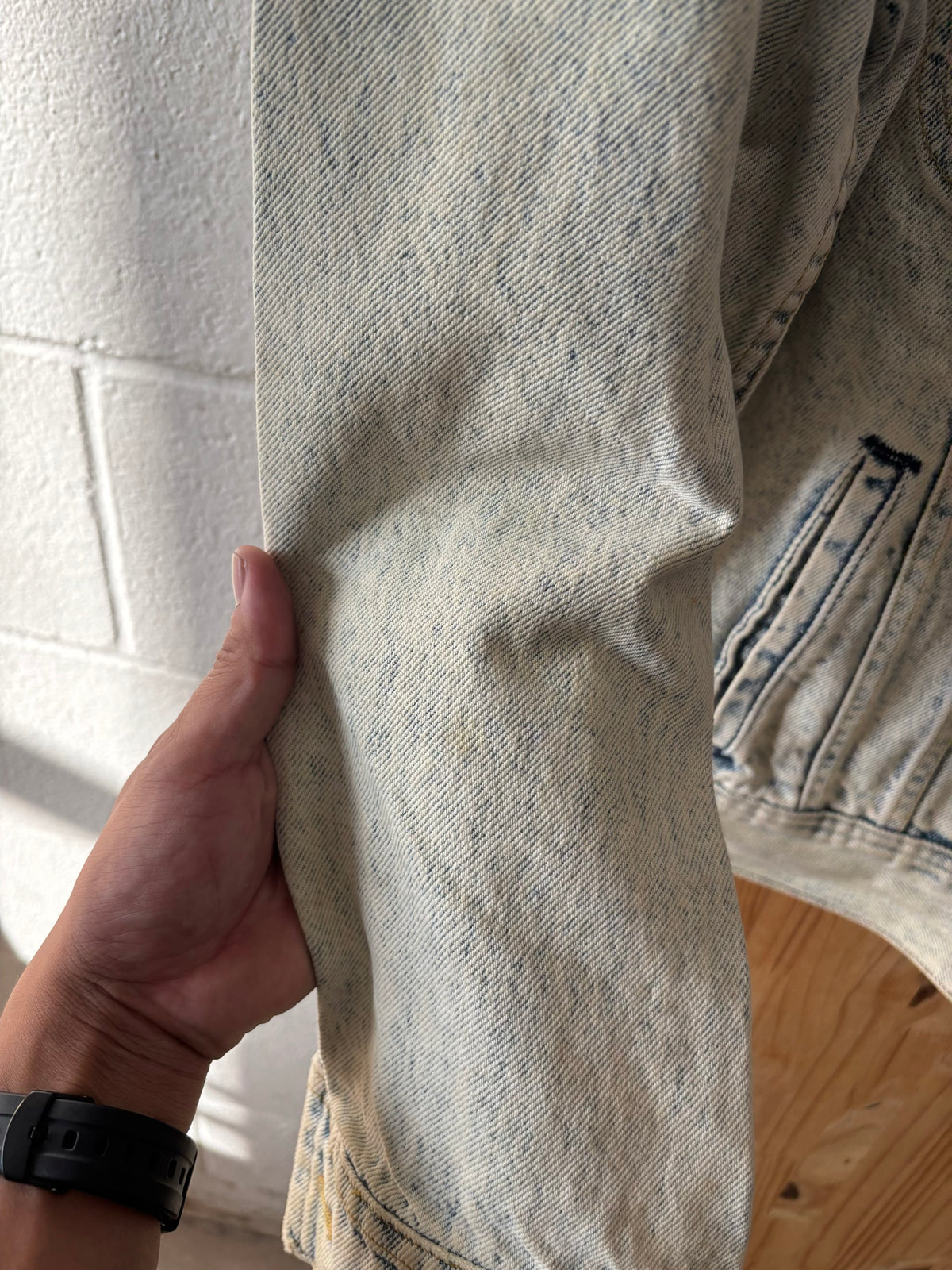 Vtg Acid Washed Lee Denim Jacket : ~L