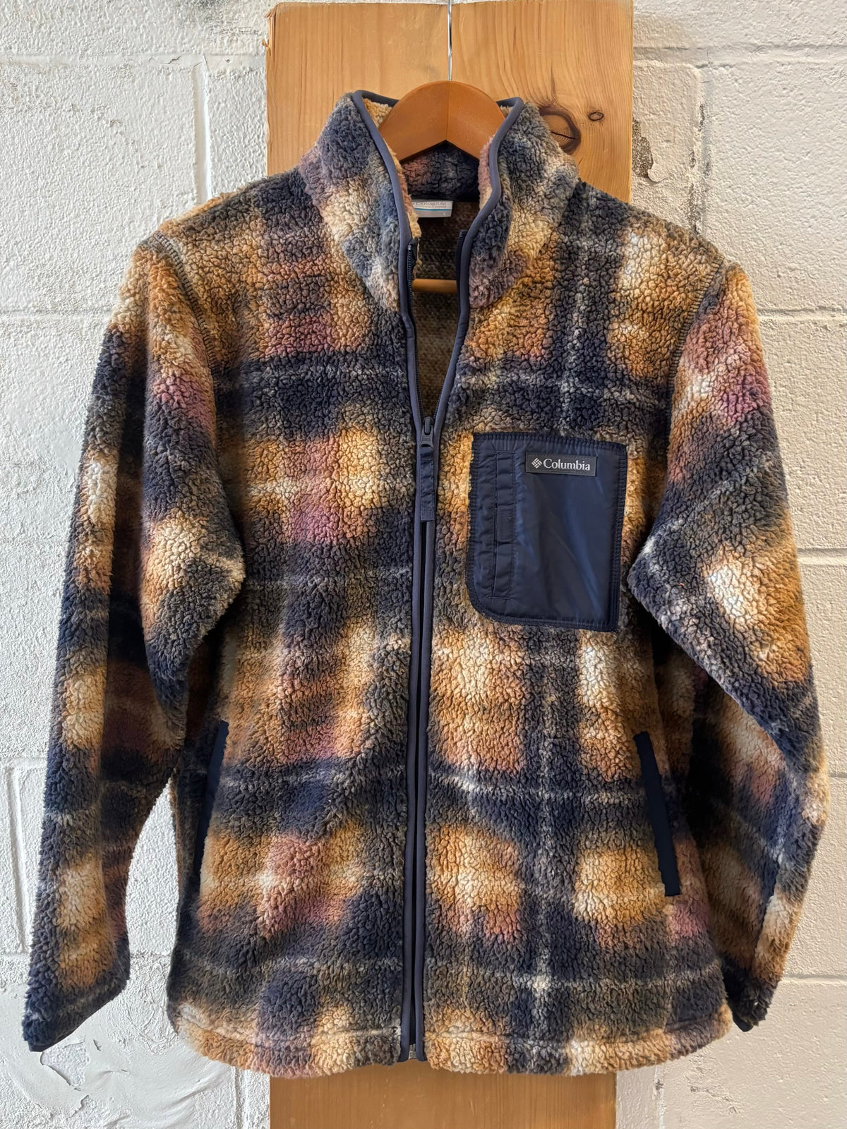 Plaid Columbia Fleece Jacket : L