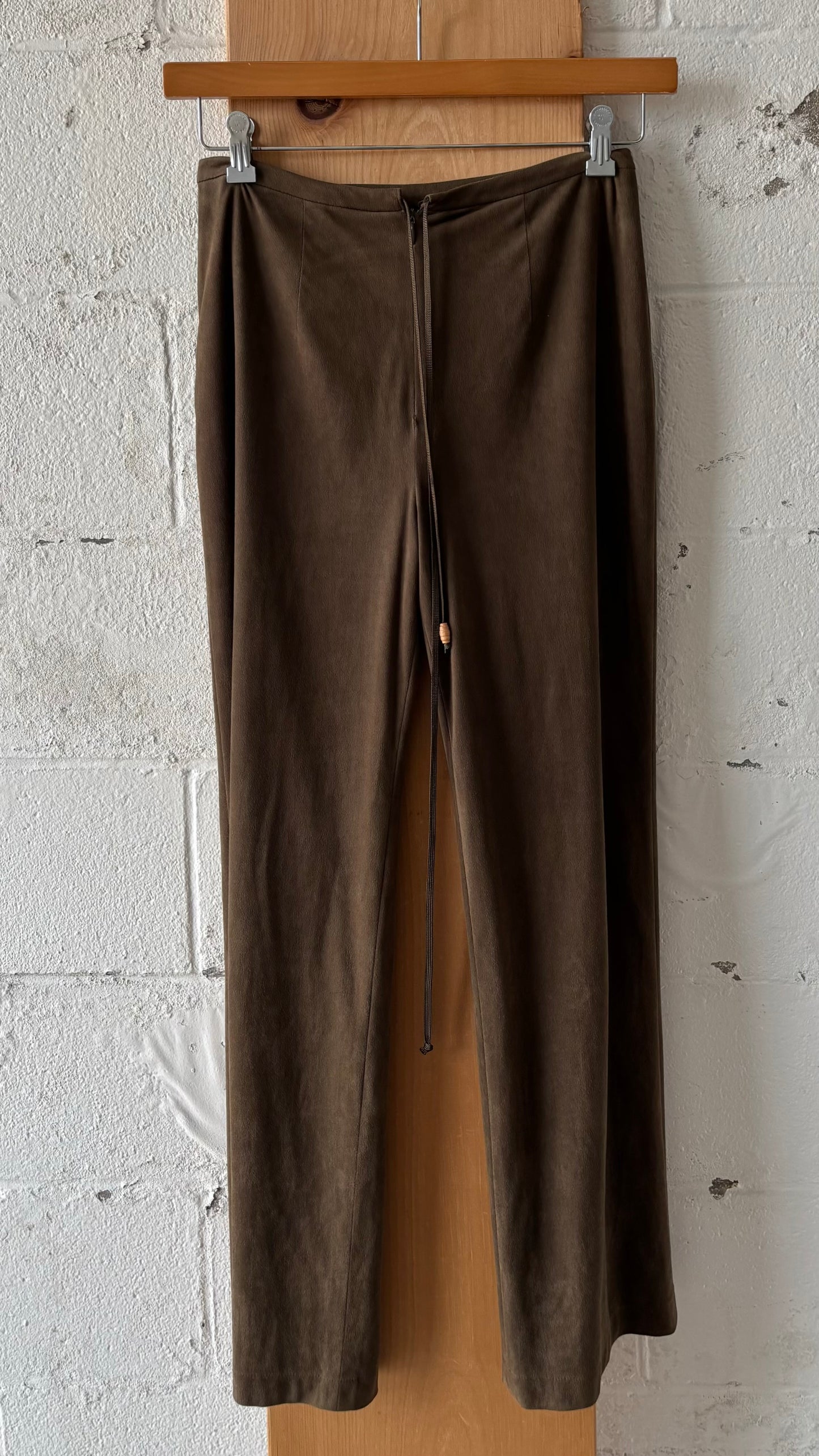 Faux Suede Olive Green Pants : 3